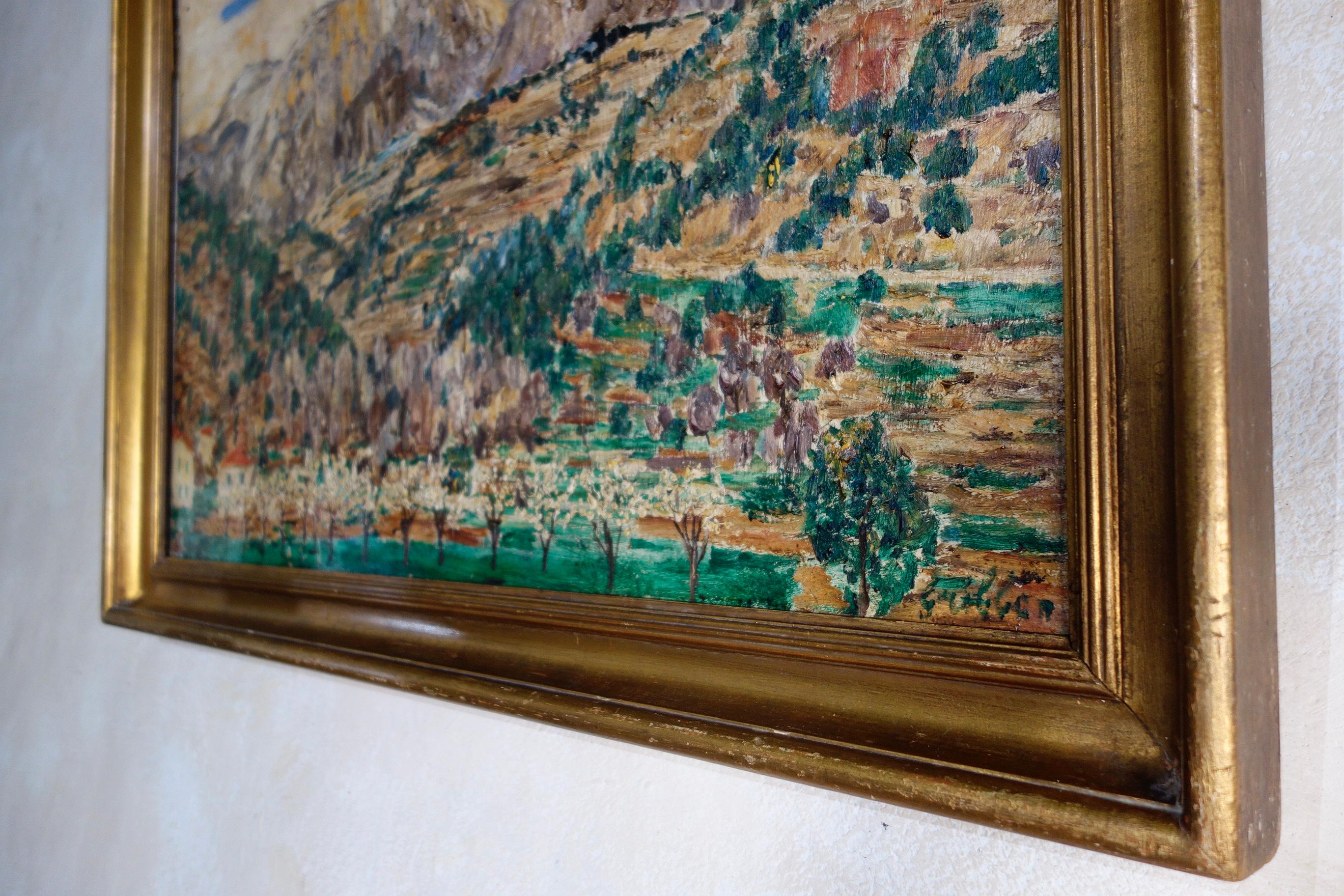 Grande paire de peintures italiennes à l'huile sur toile de Roger-Maurice Grillon Bon état à Basingstoke, Hampshire