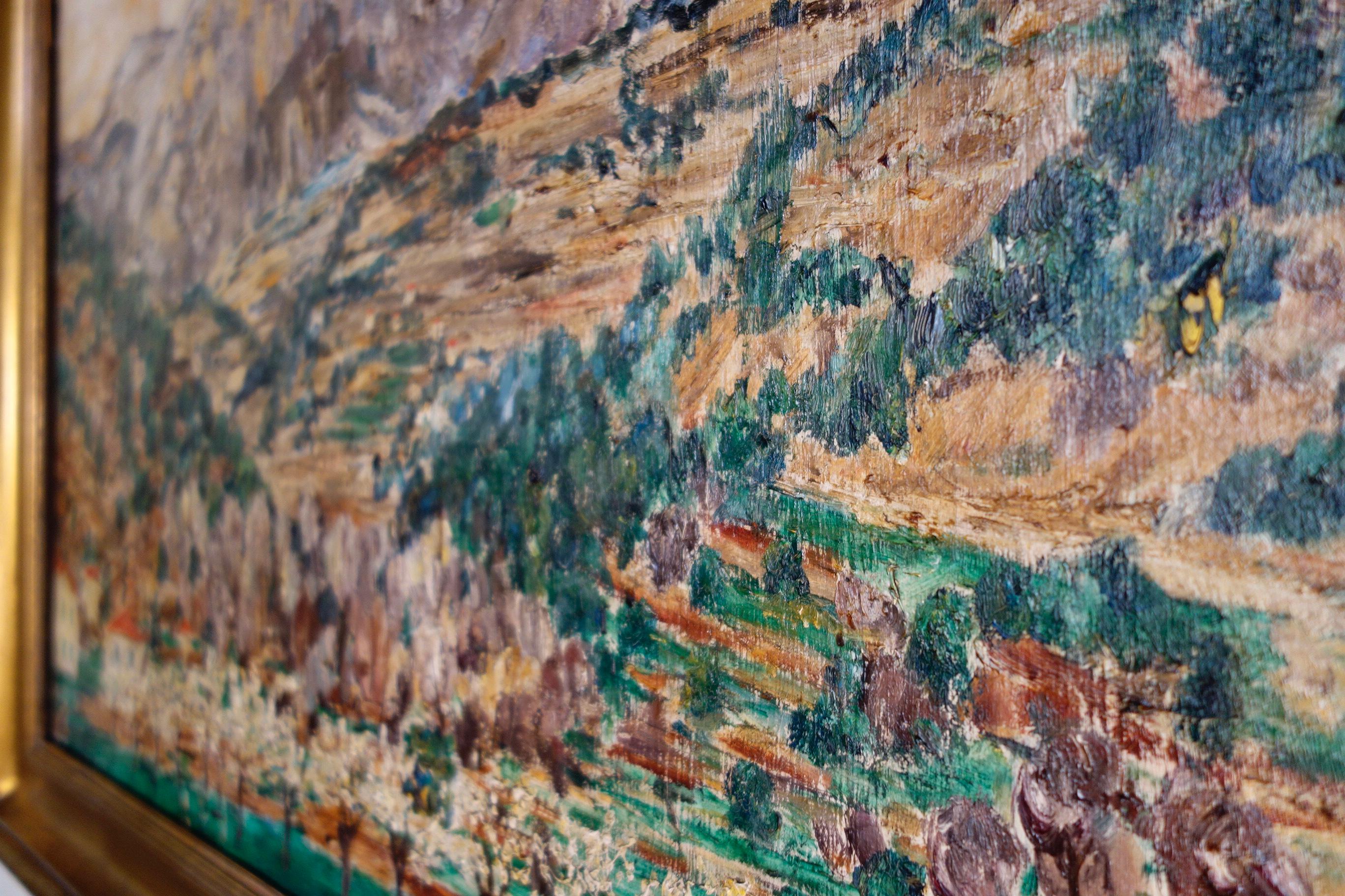 Peinture Grande paire de peintures italiennes à l'huile sur toile de Roger-Maurice Grillon