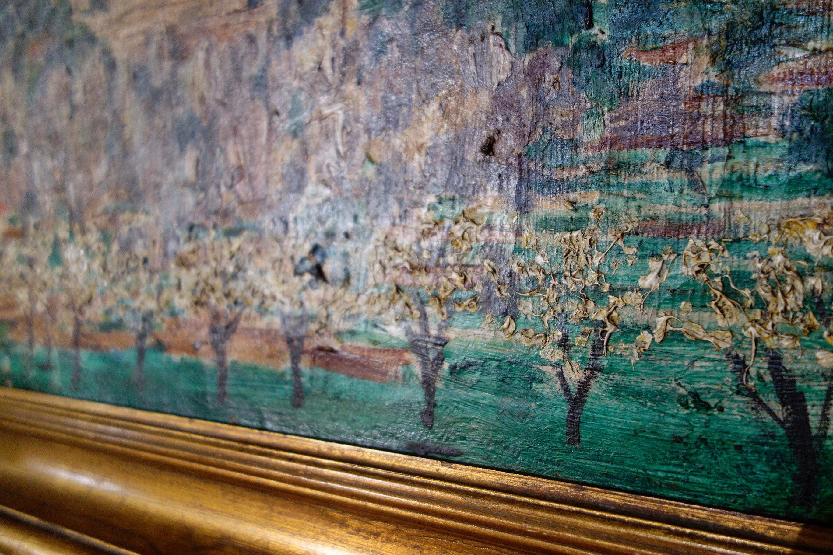 Grande paire de peintures italiennes à l'huile sur toile de Roger-Maurice Grillon 3