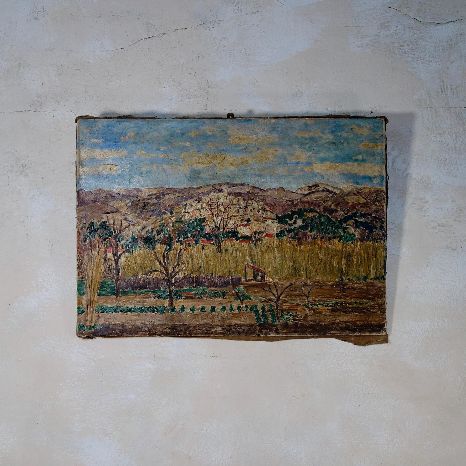 Grande paire de peintures italiennes à l'huile sur toile de Roger-Maurice Grillon 4