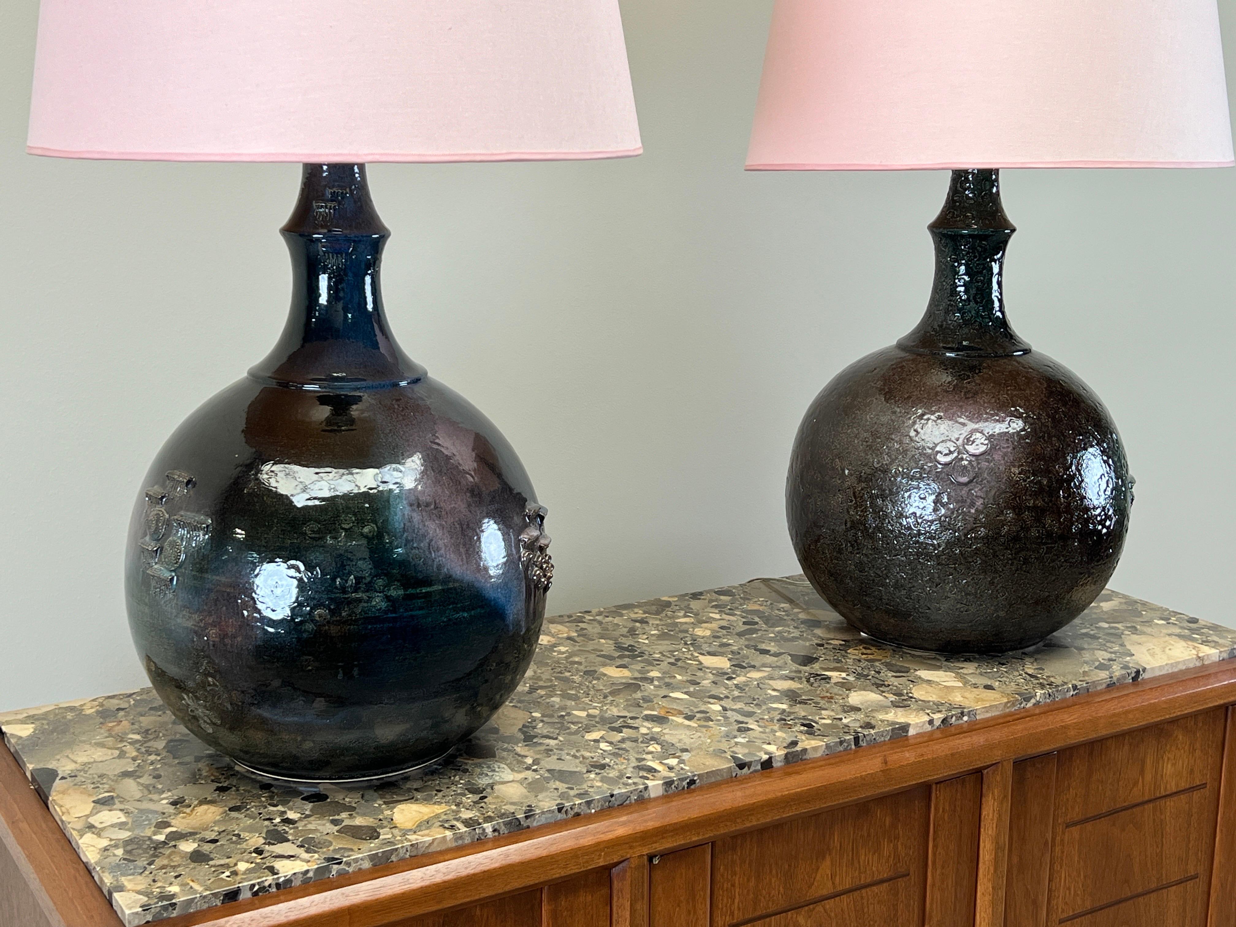 A Large Pair of Table Lamps by Bjorn Wiinblad For Sale 8