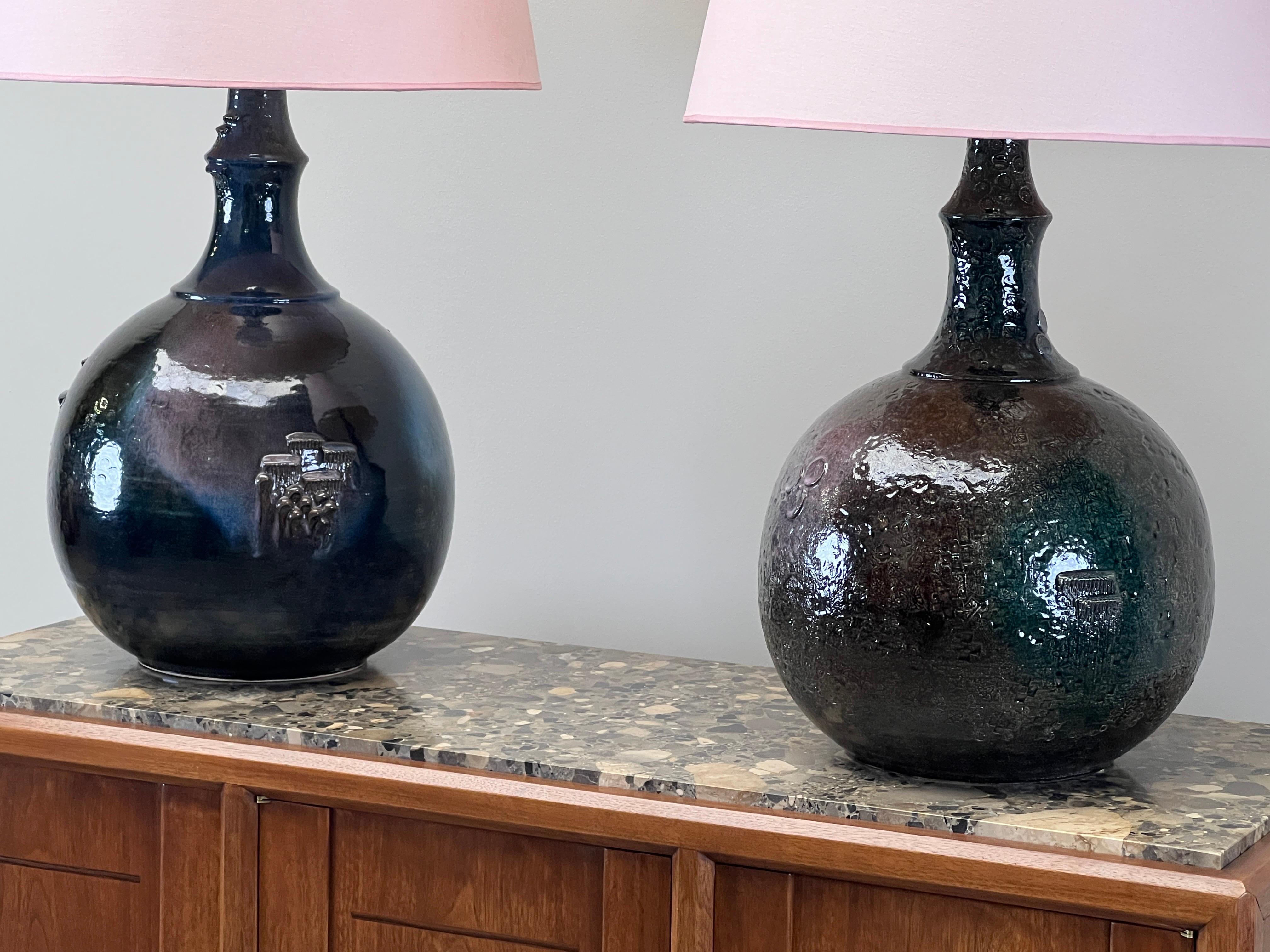 A Large Pair of Table Lamps by Bjorn Wiinblad For Sale 9