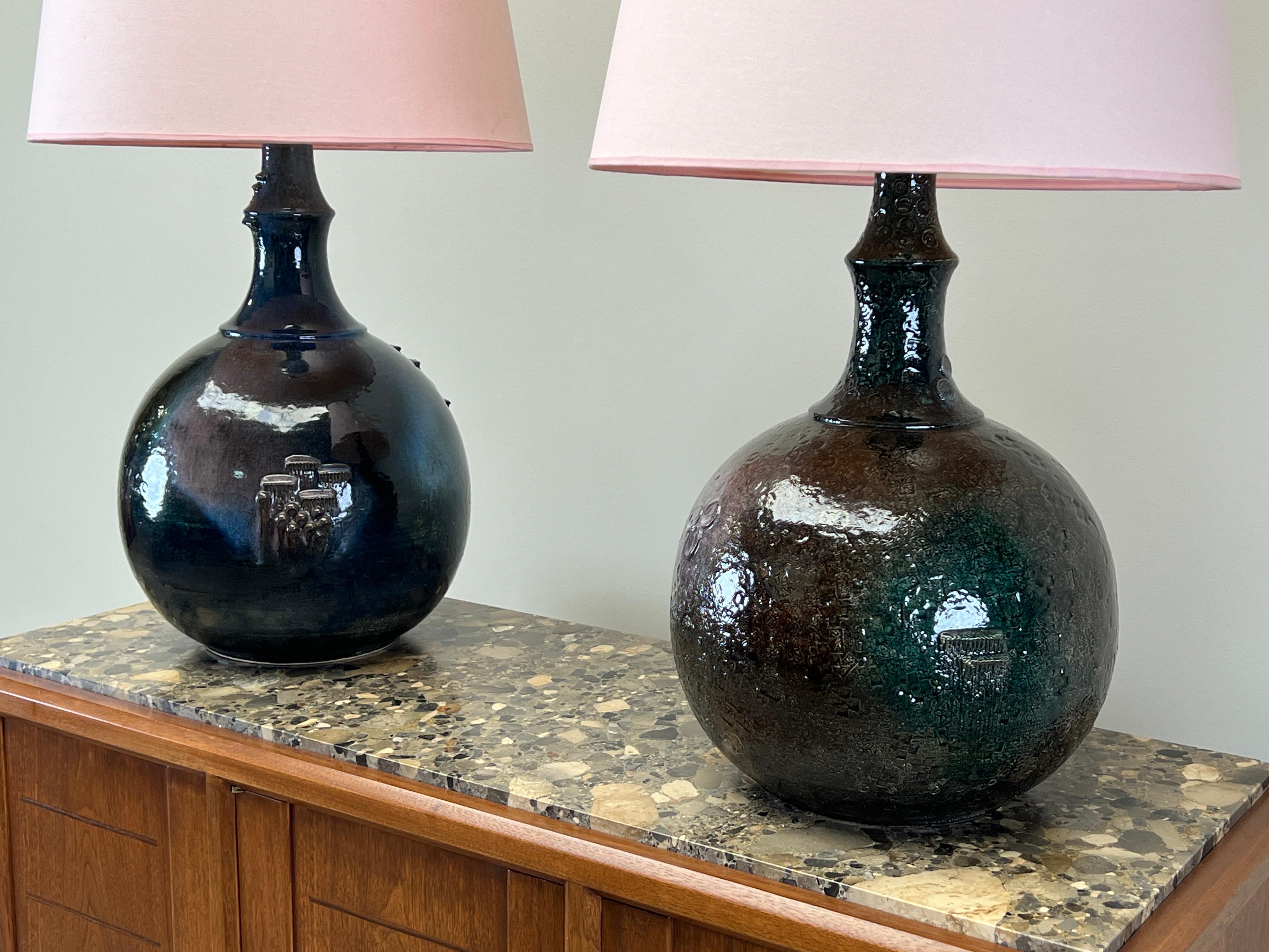 A Large Pair of Table Lamps by Bjorn Wiinblad For Sale 11