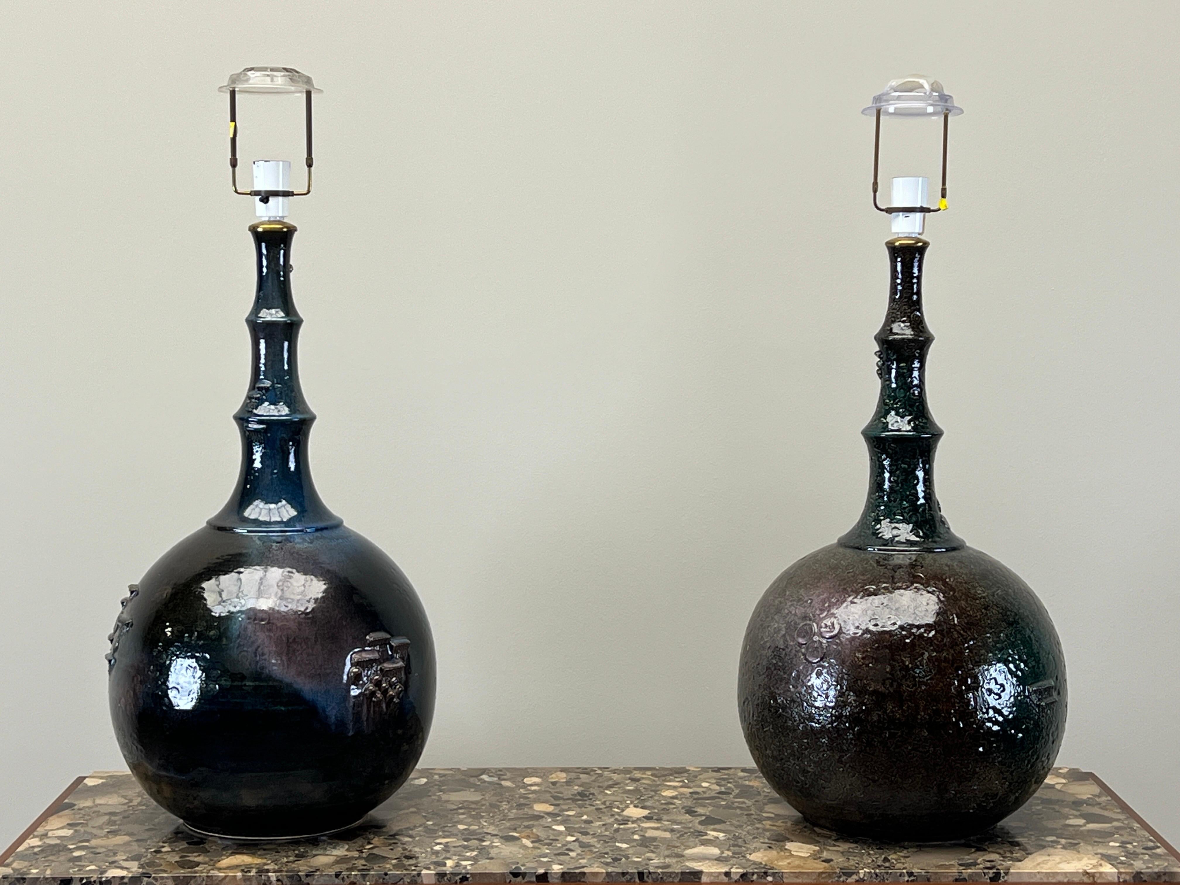 A Large Pair of Table Lamps by Bjorn Wiinblad For Sale 12