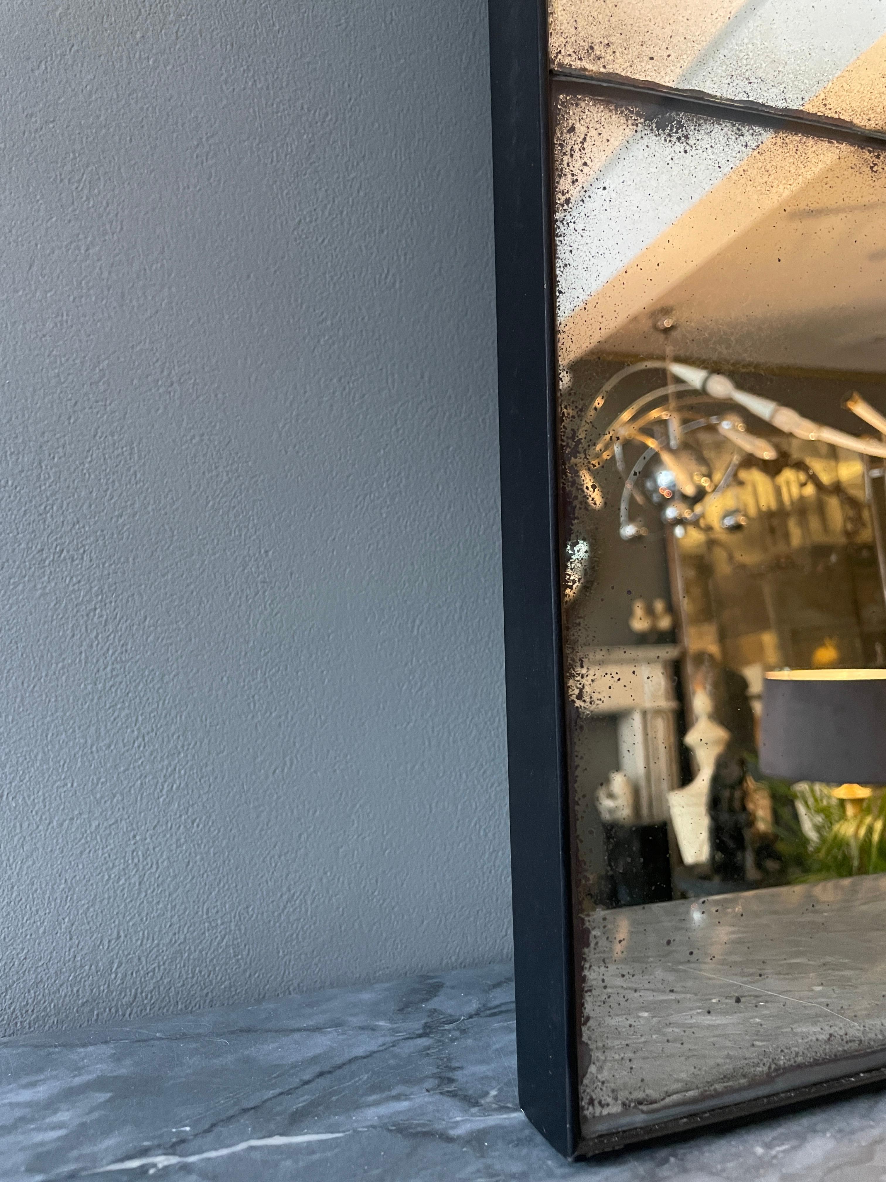 Large Panelled Mirror with Distressed Glass 2