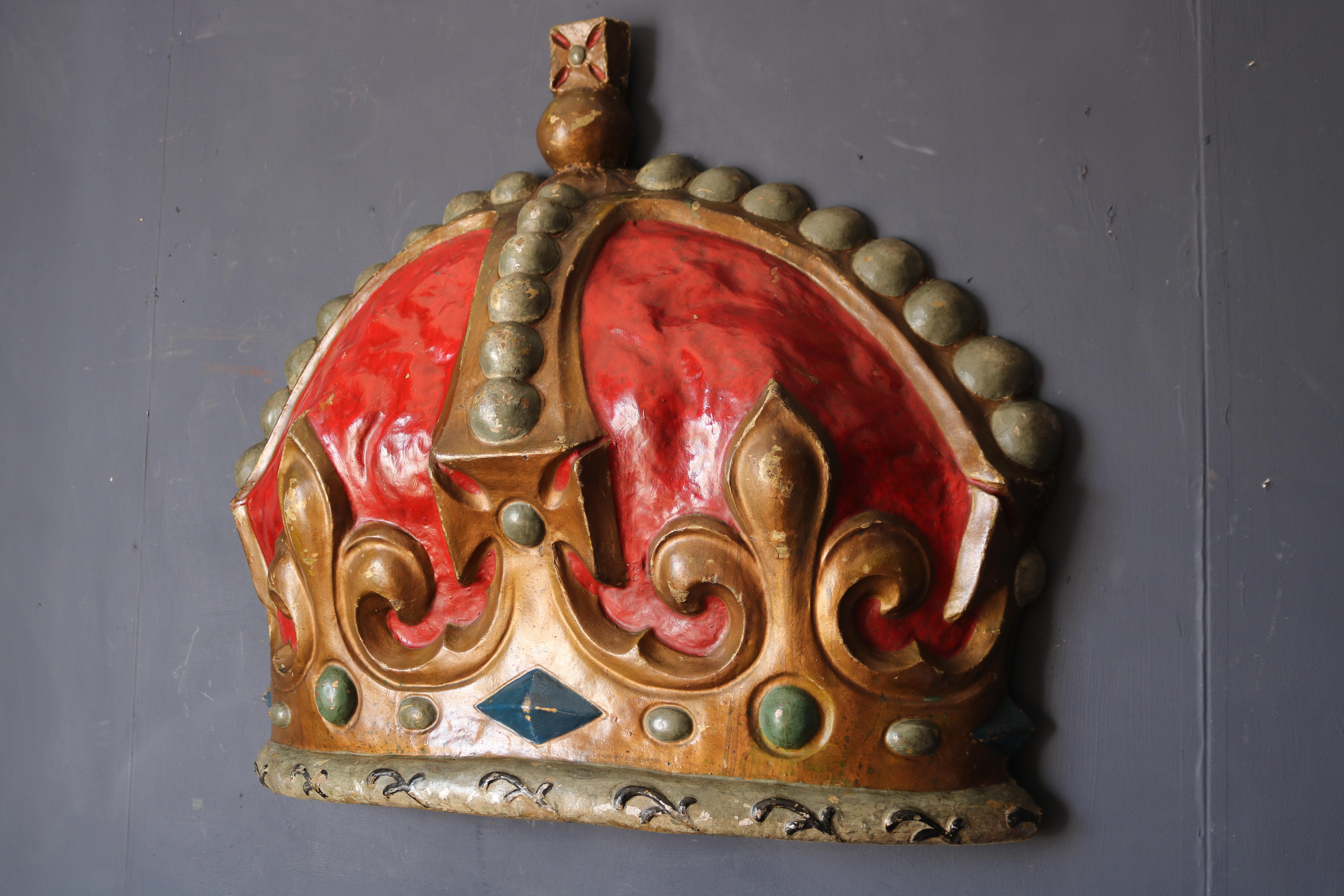 Edwardian Large Papier Mâché Crown from the Coronation of King George VI and Elizabeth