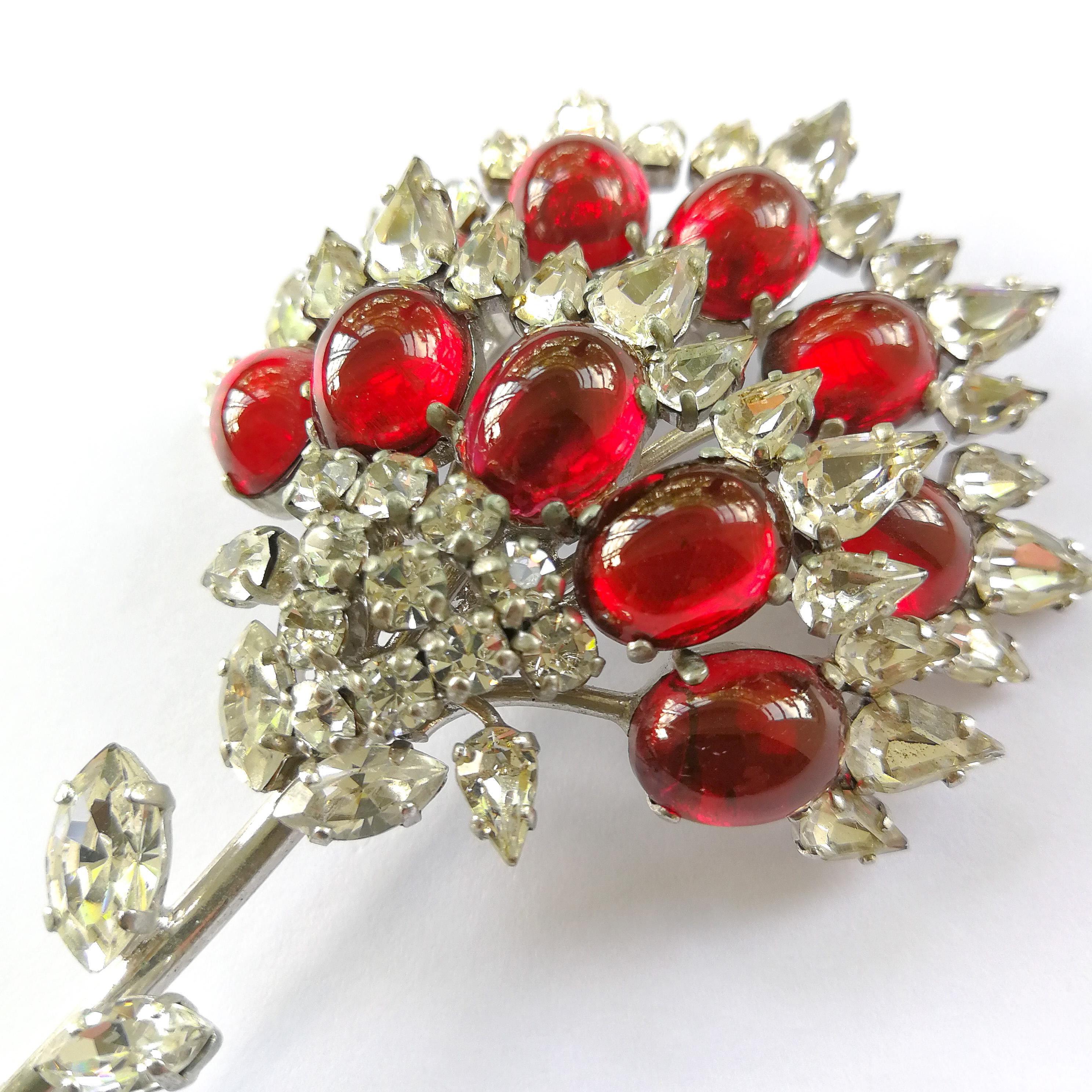 A large paste and cabuchon brooch, Christian Dior, 1960. In Excellent Condition In Greyabbey, County Down