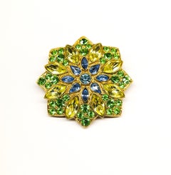 Vintage A large paste and gilt metal  'star' brooch, Yves Saint Laurent, France, 1980s