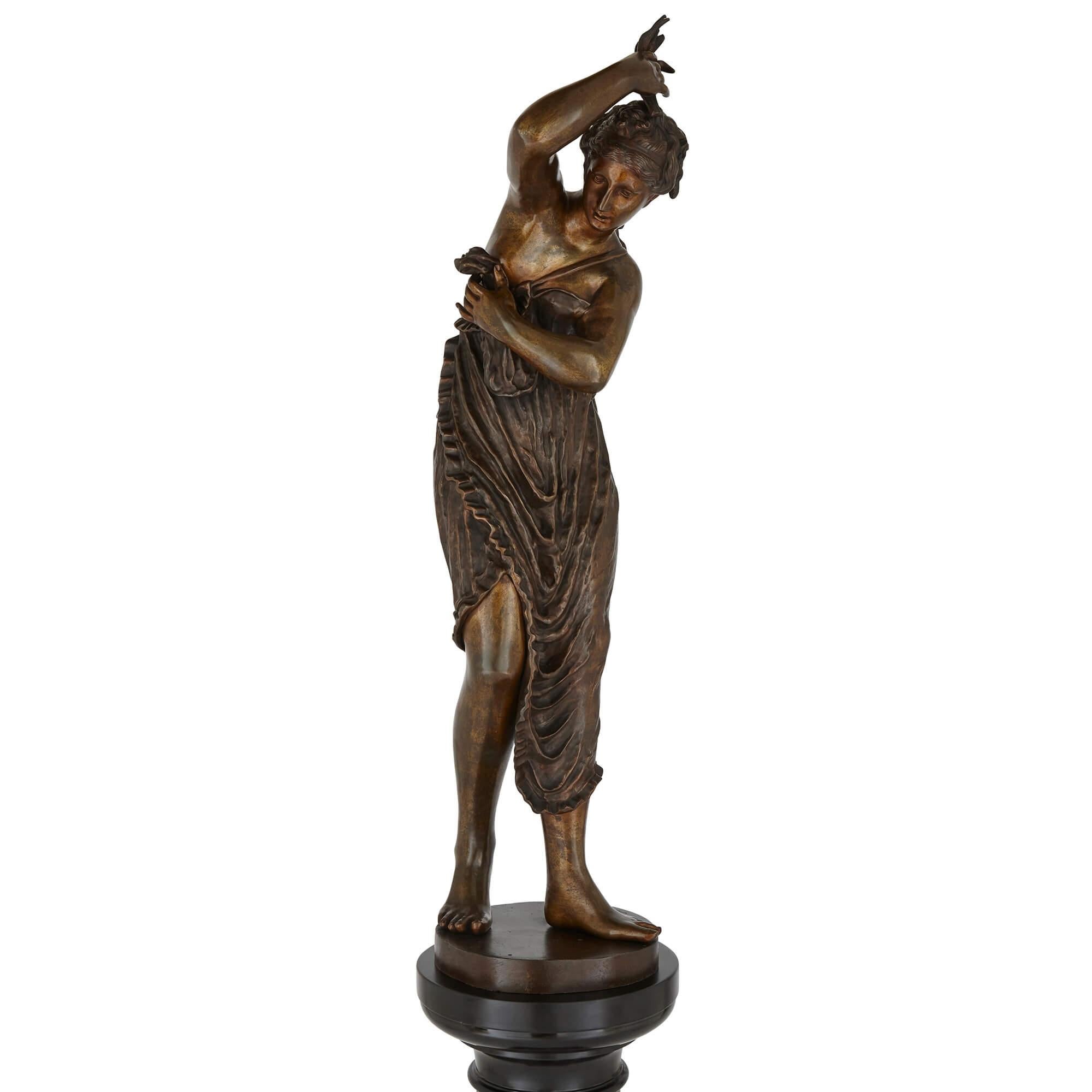 This intriguing statue depicts the water nymph Ondine, an enduring and popular figure in a multitude of European mythological traditions. Originally conceived as group of water deities in the writings of Paracelsus in the German Renaissance,