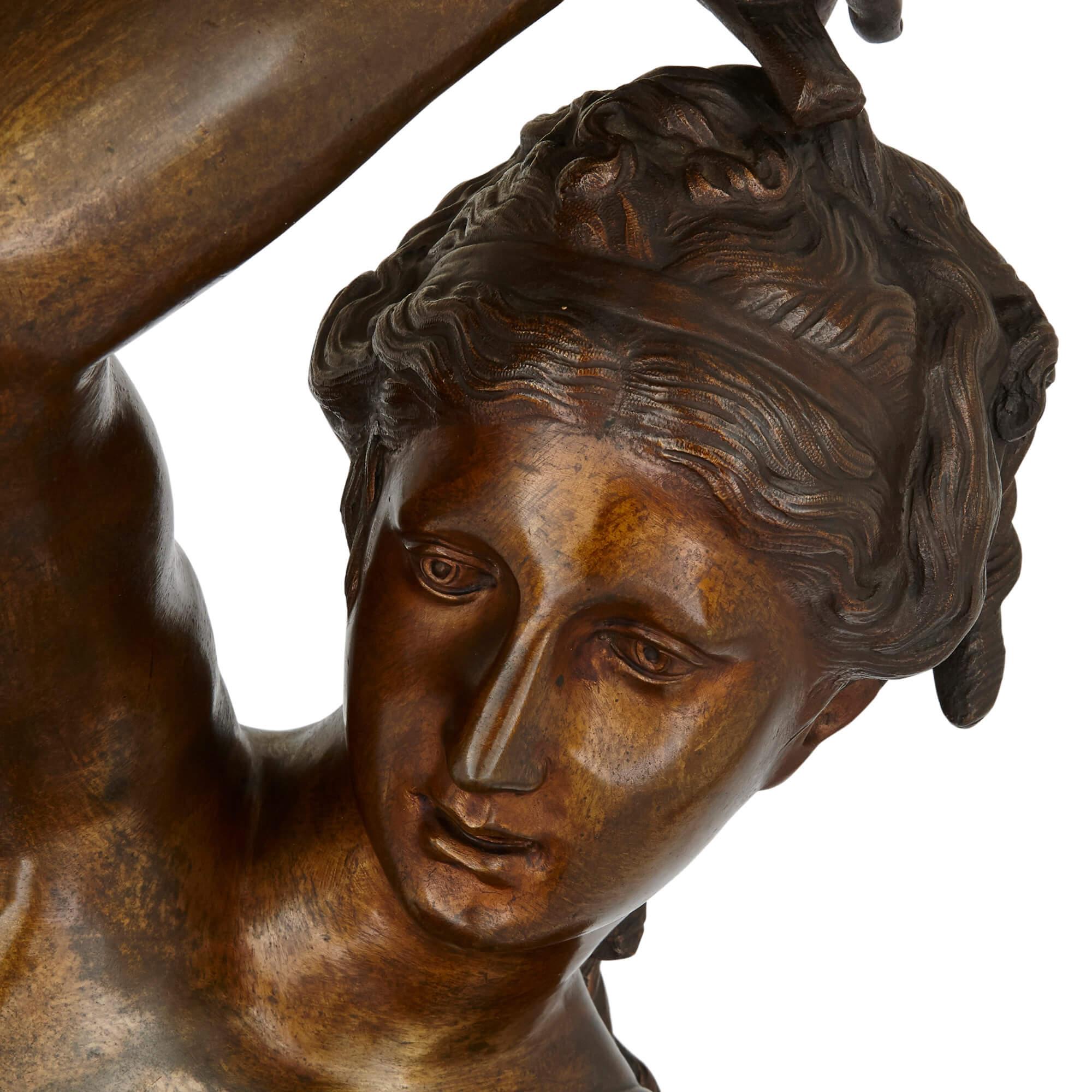 Large Patinated Bronze Figure of Ondine In Good Condition For Sale In London, GB
