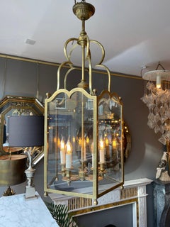 Large Pentagonal Italian Brass Lantern