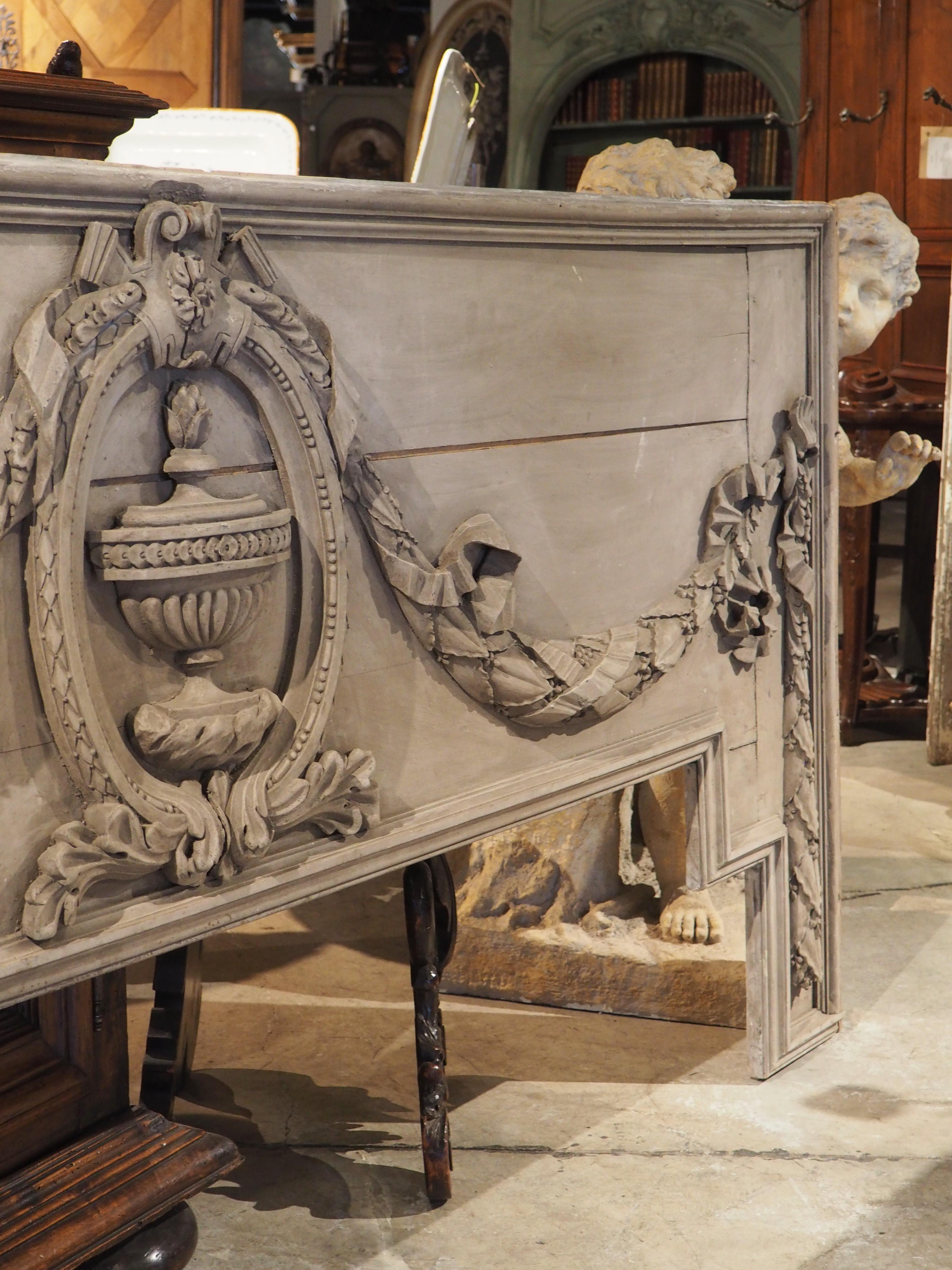Large Period Louis XVI French Painted Overdoor or Headboard, circa 1790 For Sale 5