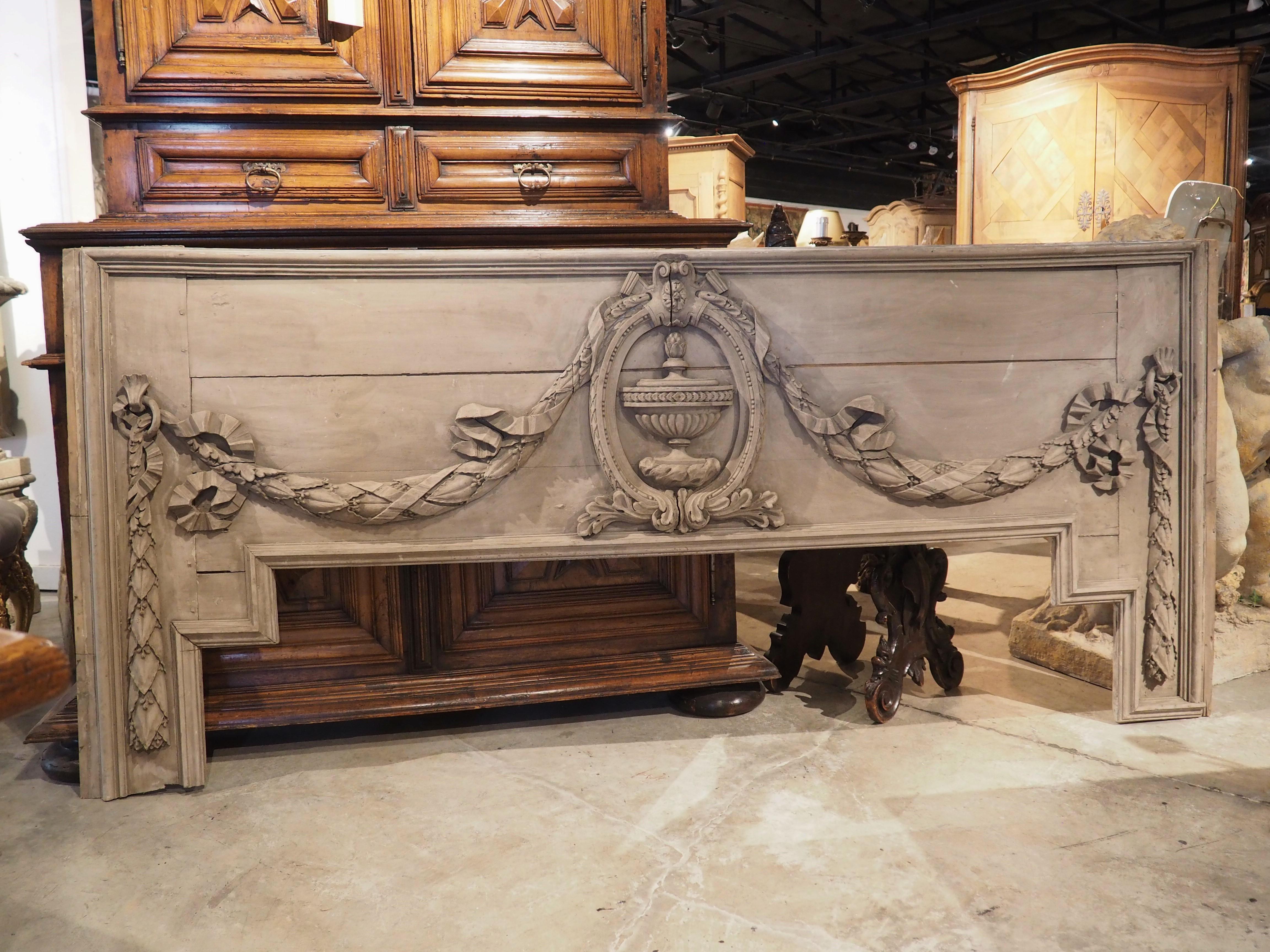 Large Period Louis XVI French Painted Overdoor or Headboard, circa 1790 For Sale 10