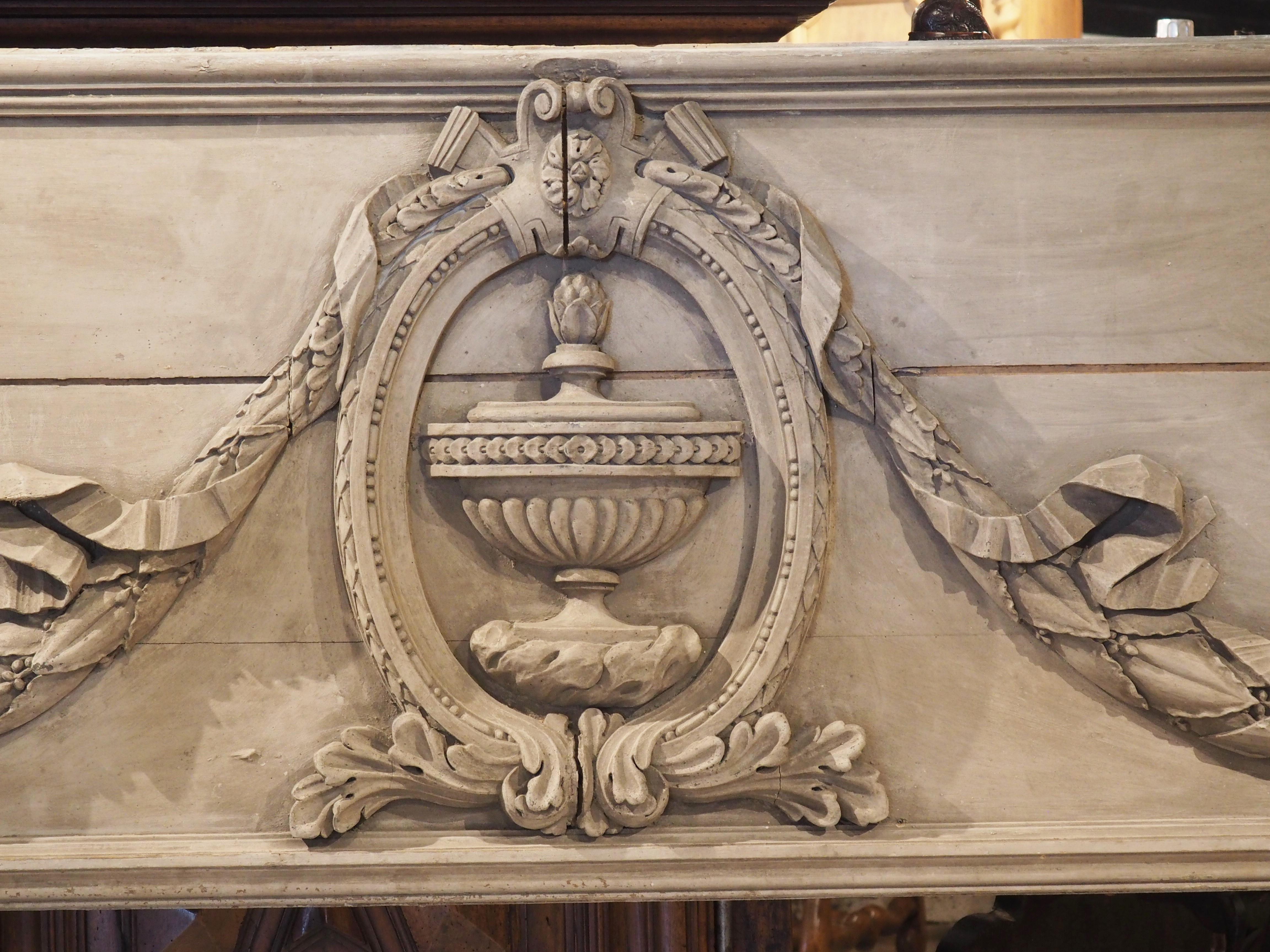 Large Period Louis XVI French Painted Overdoor or Headboard, circa 1790 In Good Condition For Sale In Dallas, TX