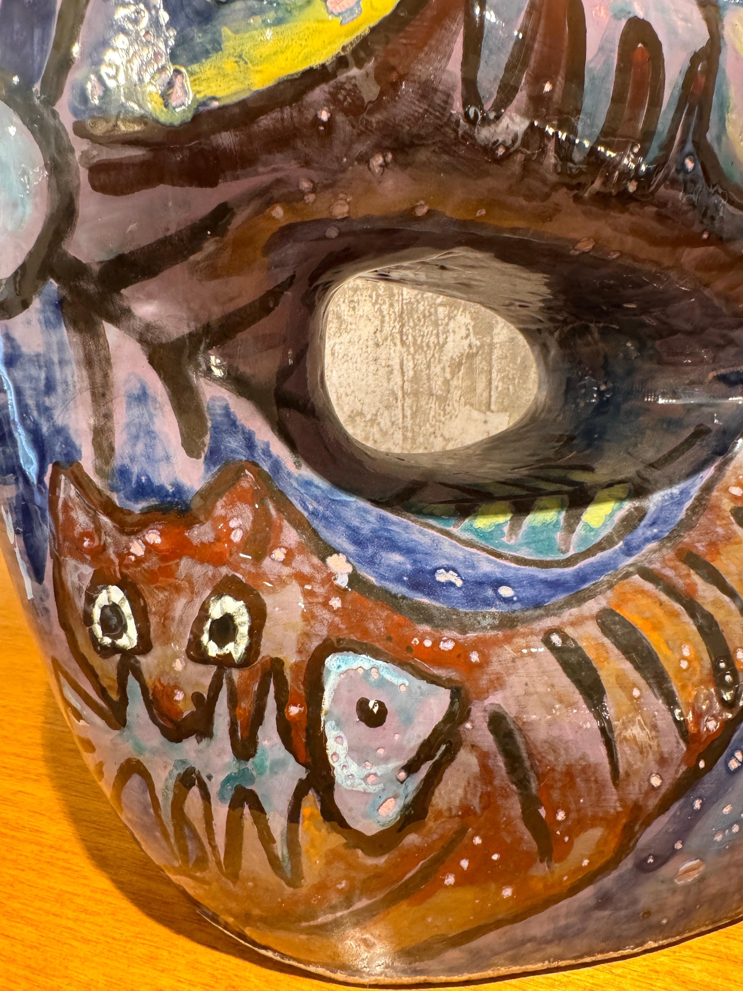 A large “ Pesaro” glazed ceramic art vessel For Sale 3