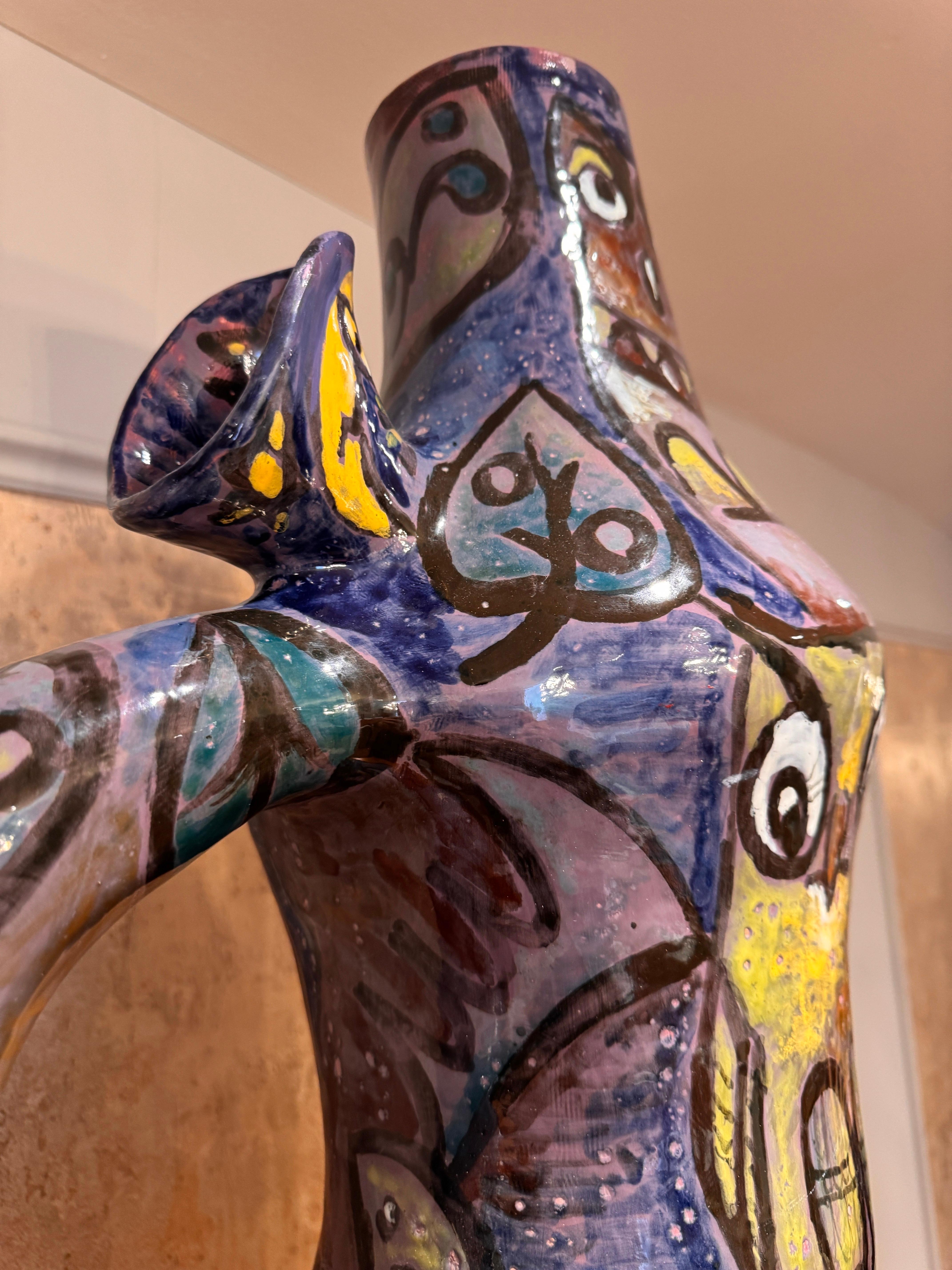 A large “ Pesaro” glazed ceramic art vessel For Sale 2