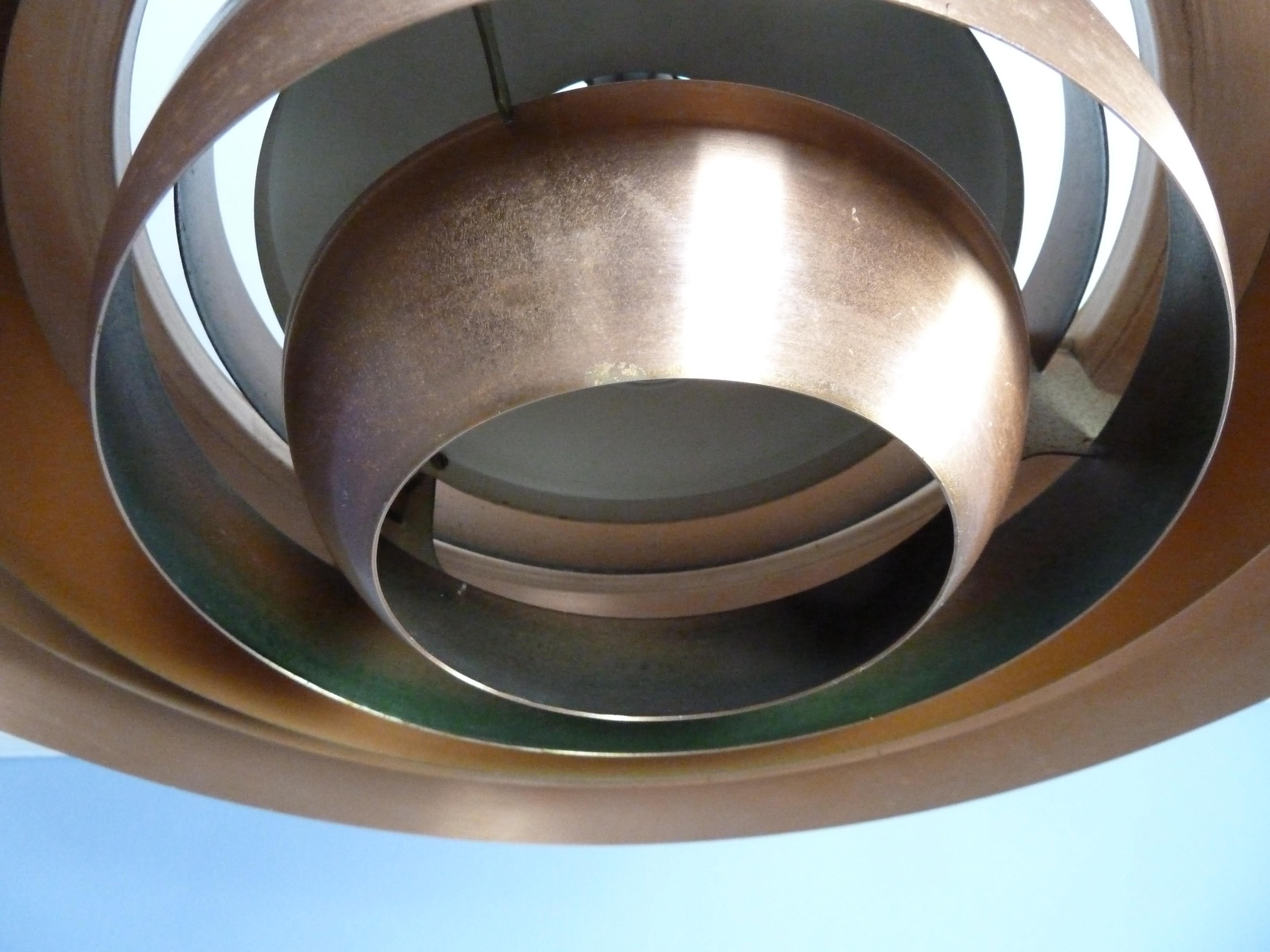 Large P.Fabricius & J.Kastholm Mod. P700 Pendant in Copper for Nordisk Solar 12