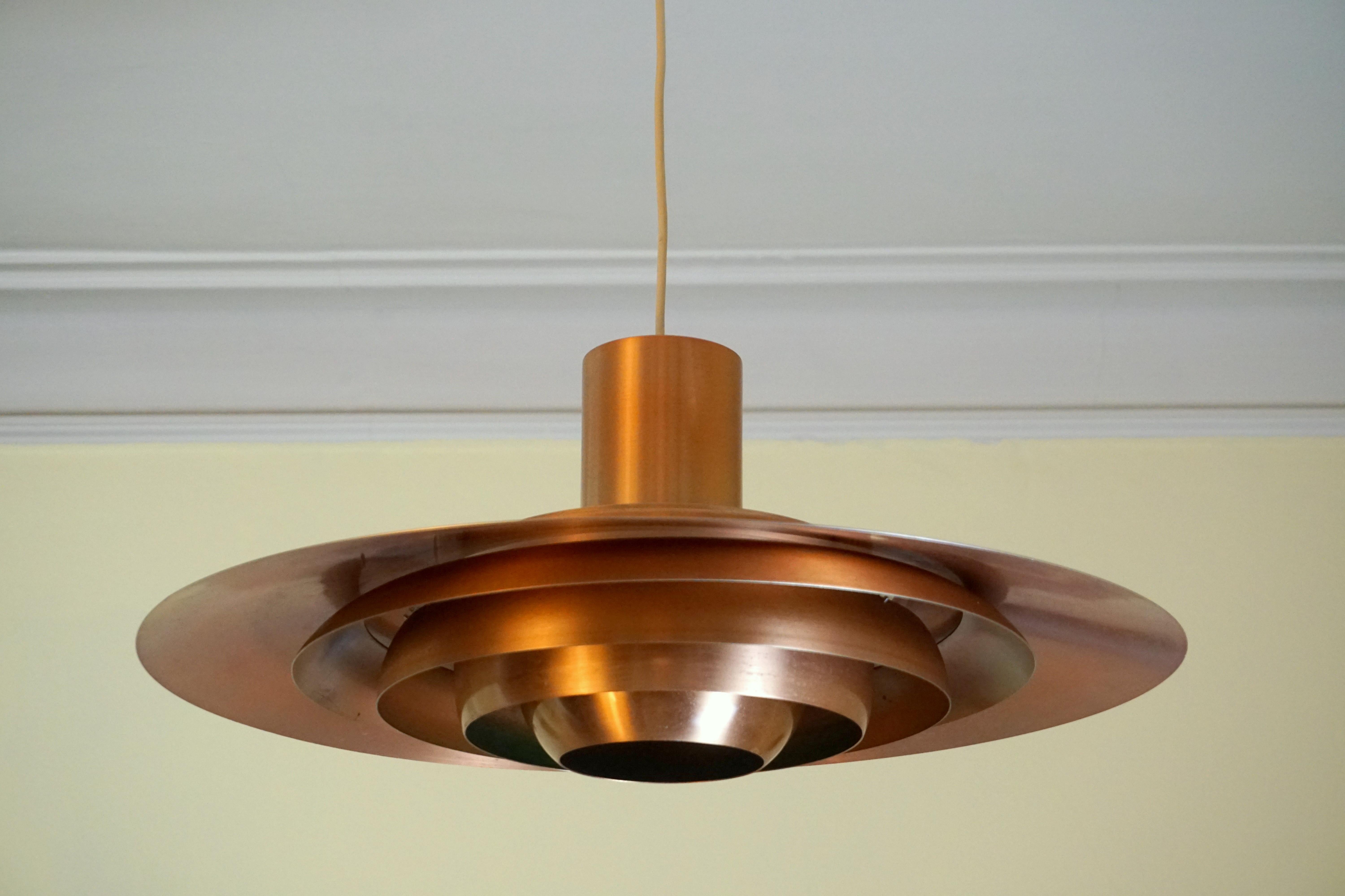 Anodized Large P.Fabricius & J.Kastholm Mod. P700 Pendant in Copper for Nordisk Solar