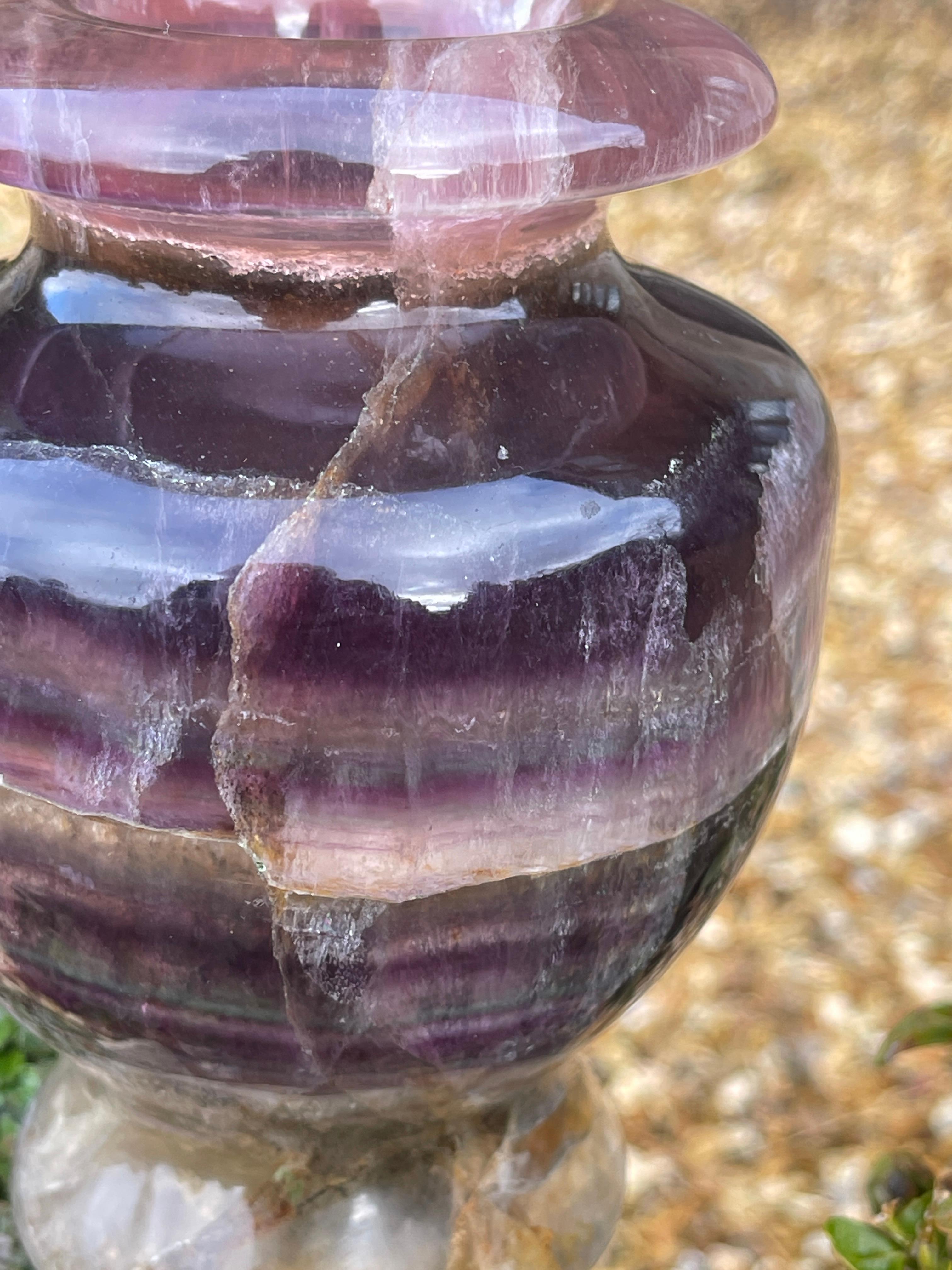 Precious Stone A Large piece of blue john in the form of a vase Circa 1900