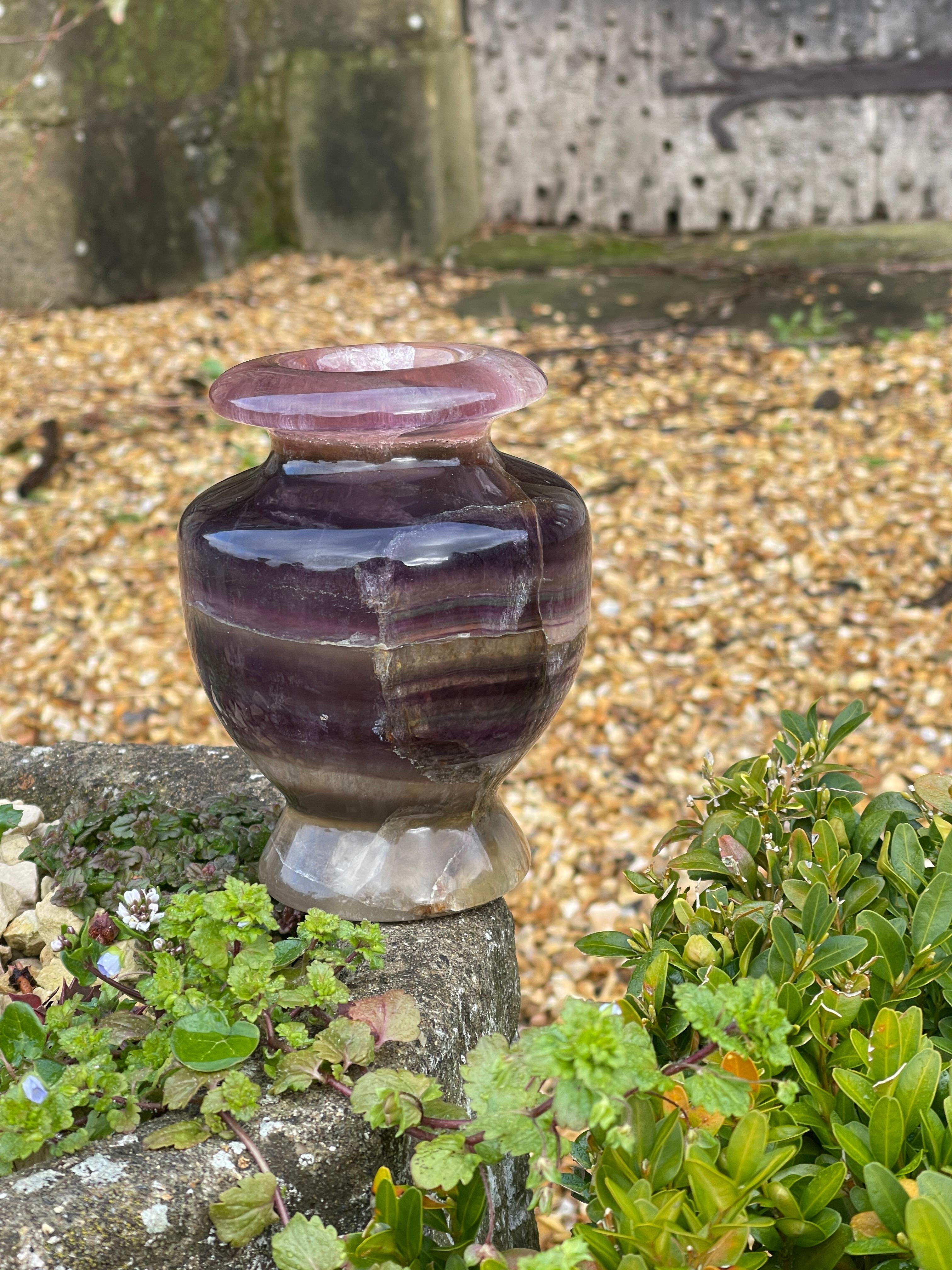 A Large piece of blue john in the form of a vase Circa 1900 1