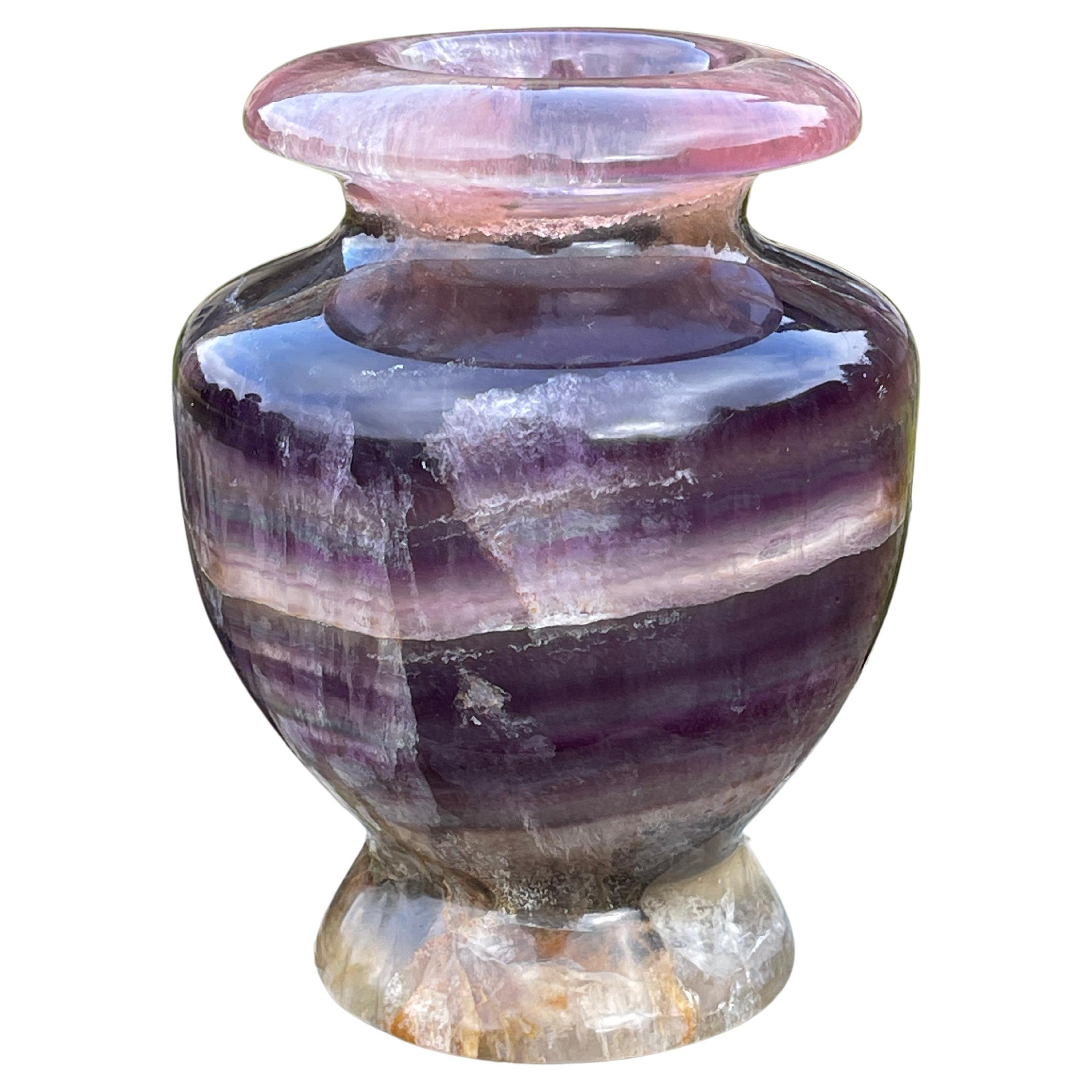 A Large piece of blue john in the form of a vase Circa 1900