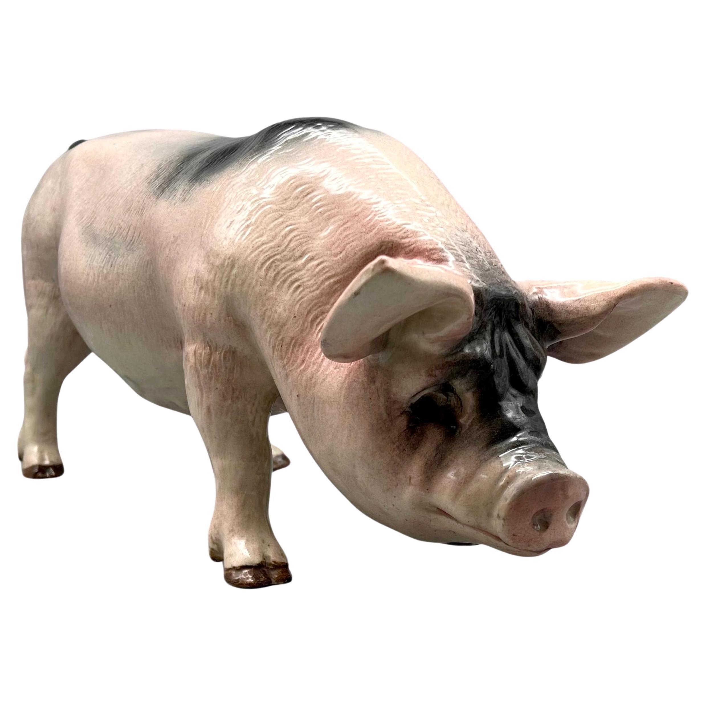 A Large Pig In Ceramic, Normandy, France, Circa 1930