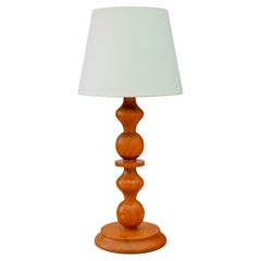 A large pine 1970s pine table lamp from Markslöjd, Sweden.