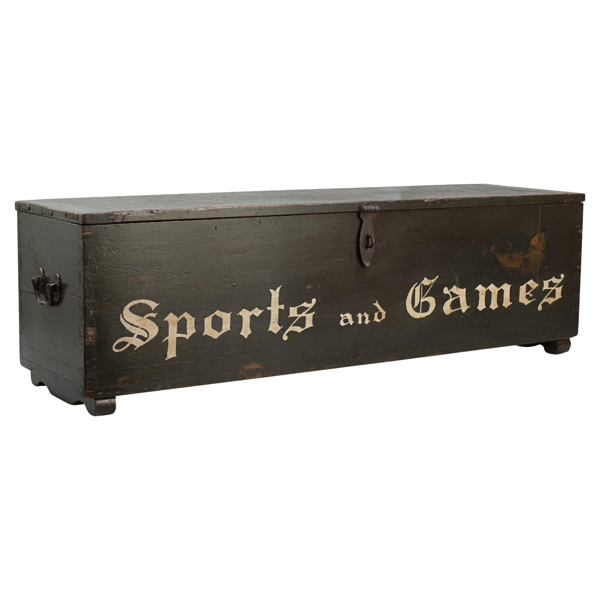 A Large Pine Box, Seat, Sports and Games For Sale