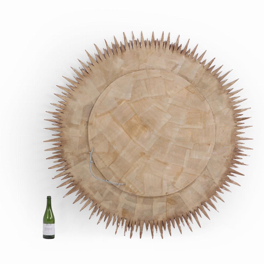 This stunning is hand made with vintage glass so it is truly one of a kind. Add drama to your collection and bring yourself a little joie de vivre each time you look at yourself in this mirror.