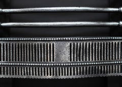 Large Polished George III Style Antique Steel Firegrate