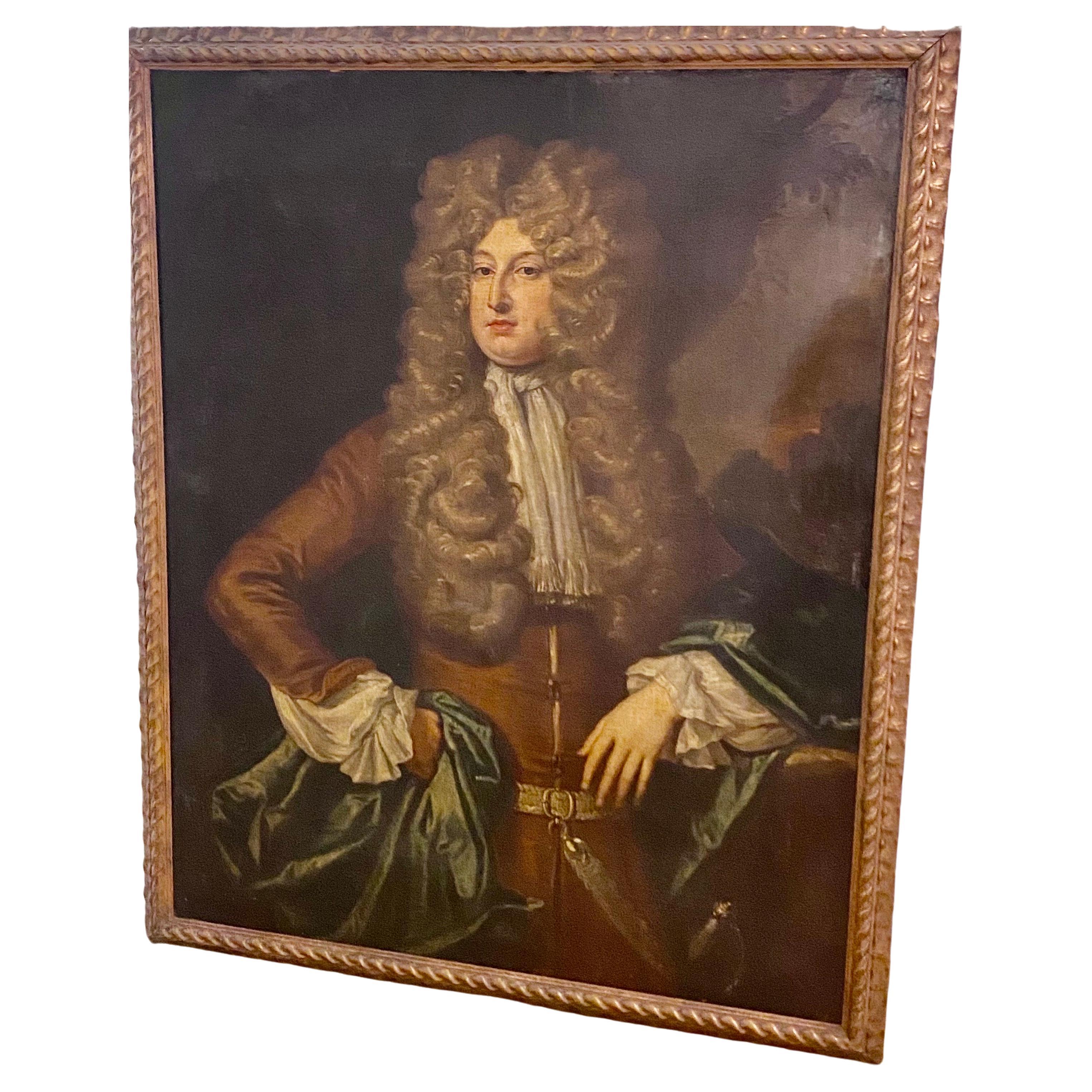 A Large Portrait Of A Young Nobleman 18th Century British Oil Painting  For Sale 6
