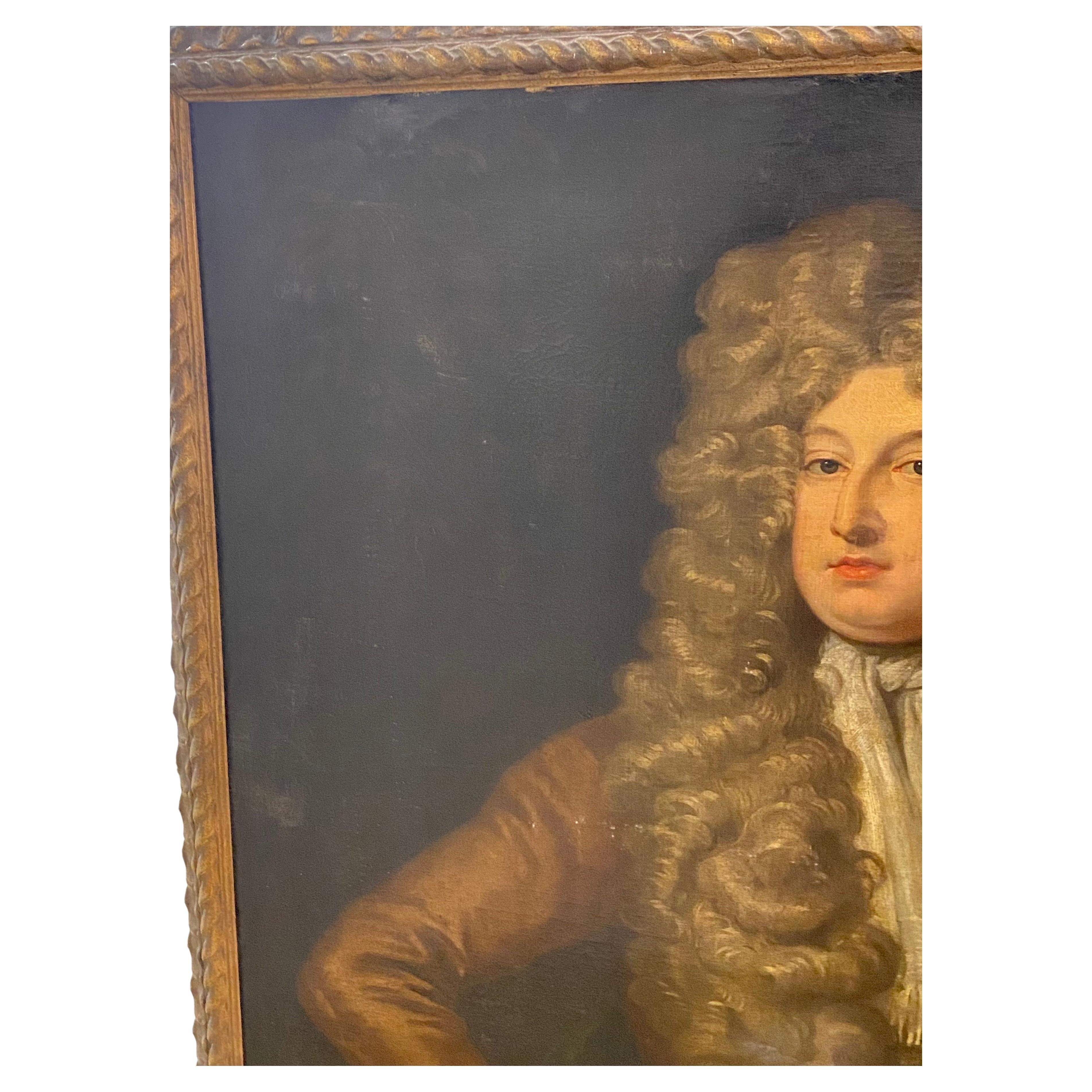 Canvas A Large Portrait Of A Young Nobleman 18th Century British Oil Painting  For Sale