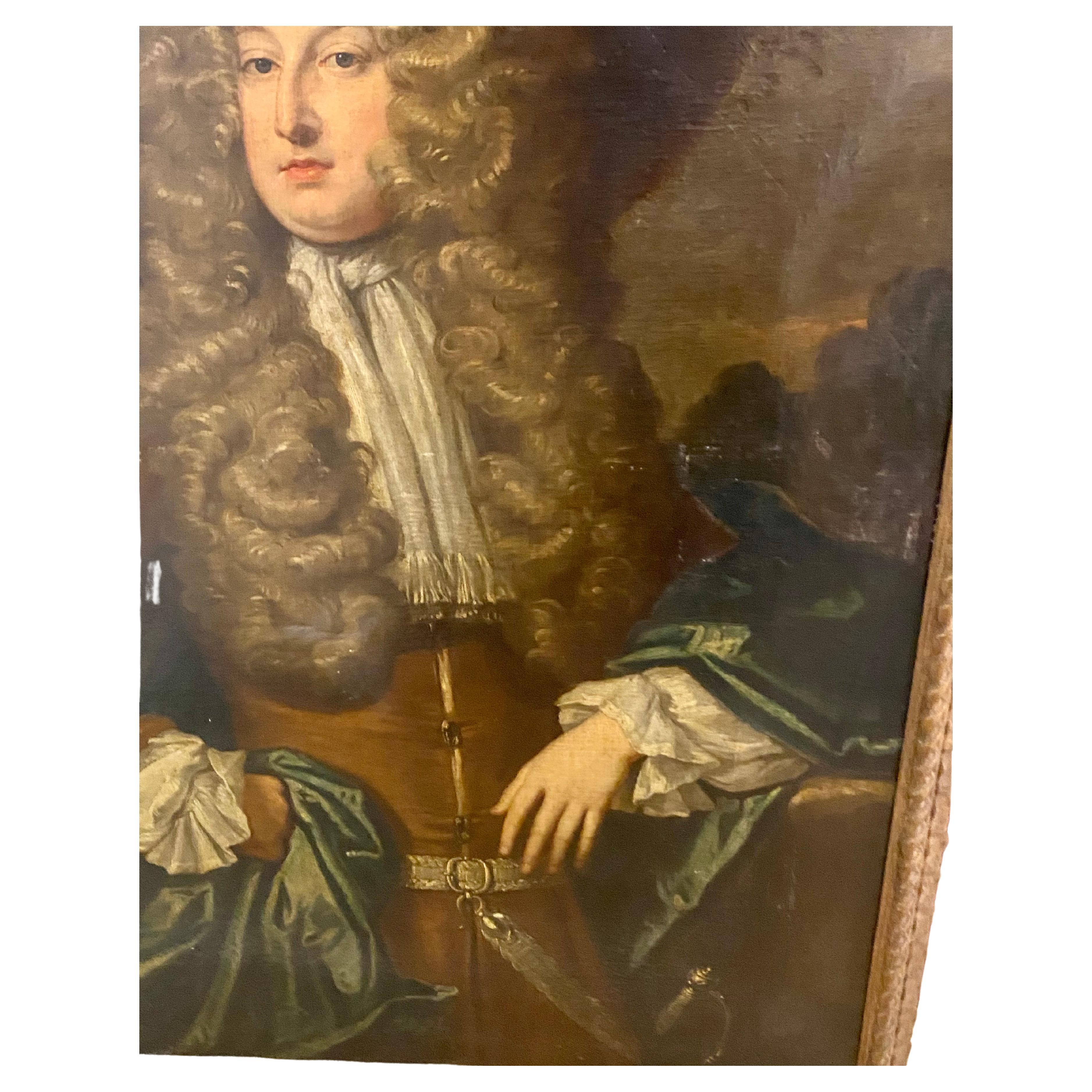 A Large Portrait Of A Young Nobleman 18th Century British Oil Painting  For Sale 3