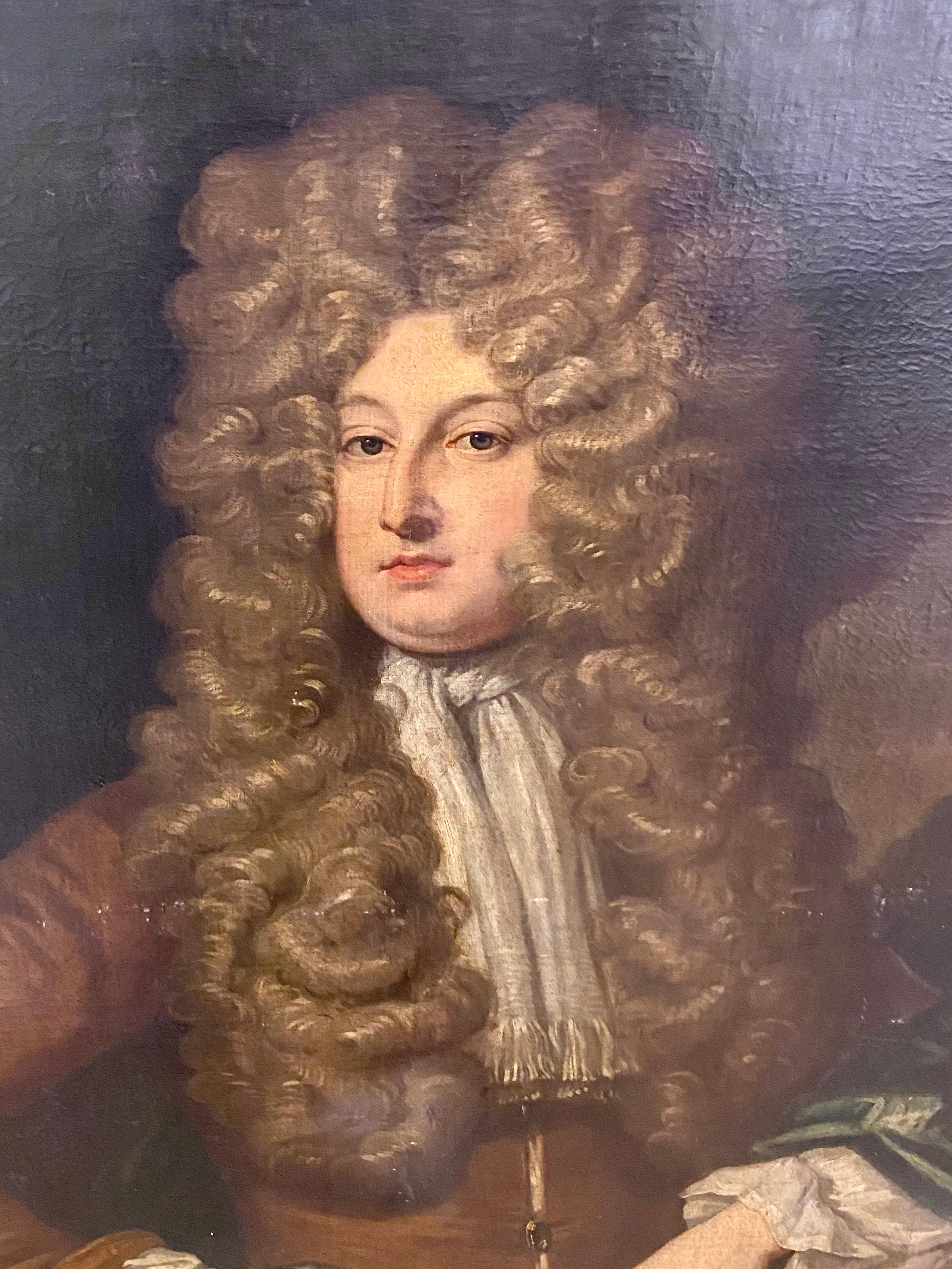 A Large Portrait Of A Young Nobleman 18th Century British Oil Painting  For Sale 4