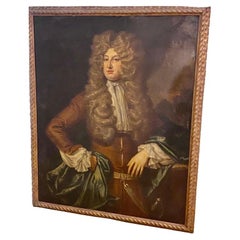 Grande ritratto di un giovane nobile Pittura a olio britannica del XVIII secolo