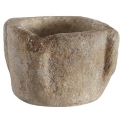 A Large Primitive Wabi Sabi 18Th C. Catalan Stone Mortar 