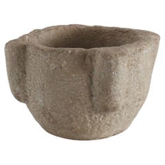 A Large Primitive Wabi Sabi 18Th C. Catalan Stone Mortar 