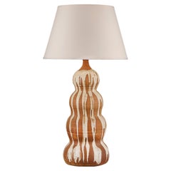 A Large Quadruple Gourd Terracotta Drip Glaze Lamp