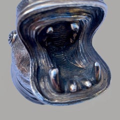 A large, rare silver “hippo” lighter / cigar holder by G. Fiorentini, 20th c