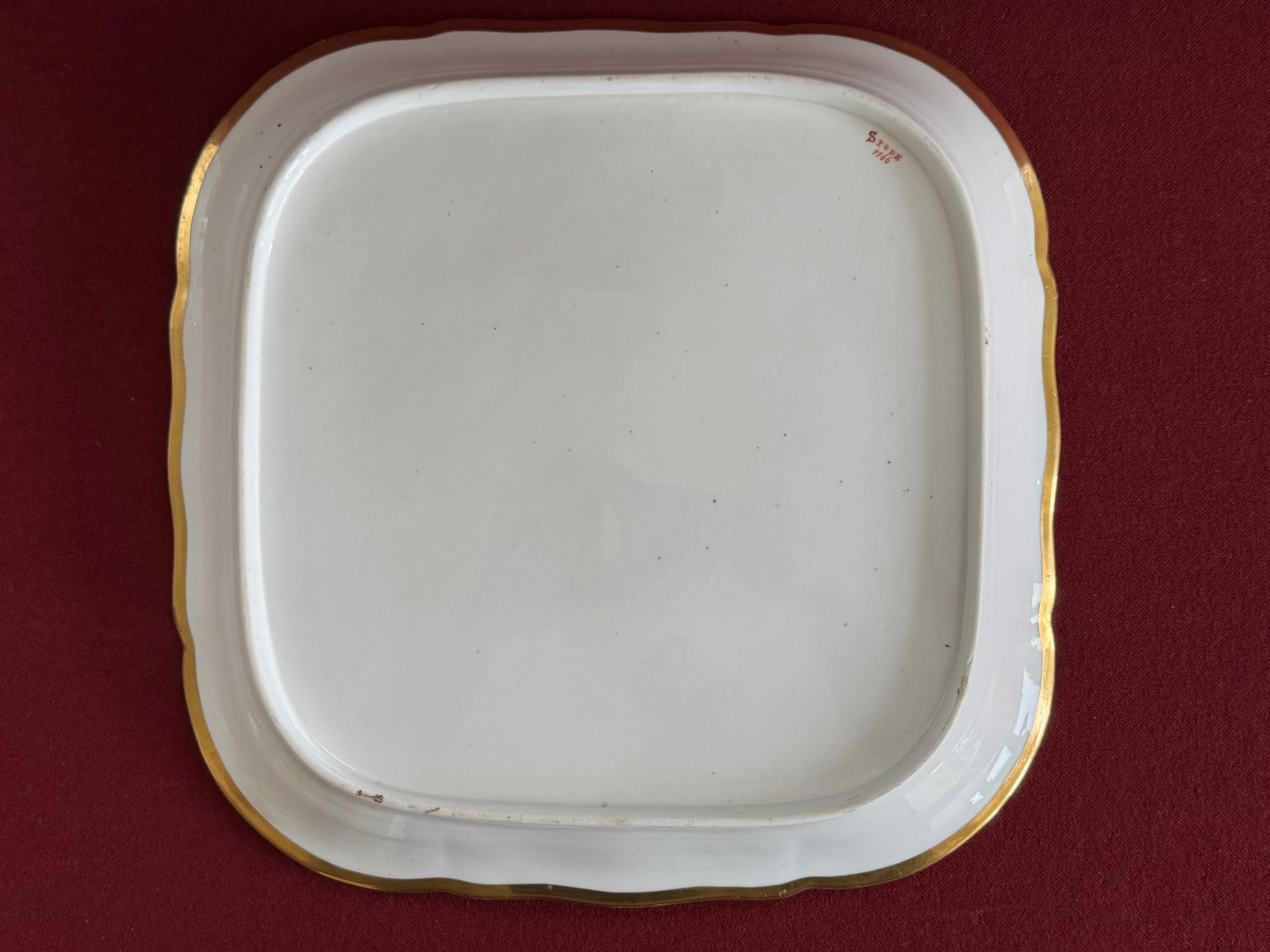 Bandeja grande y rara de porcelana Spode decorada con el modelo 1166 c.1820 en venta 3