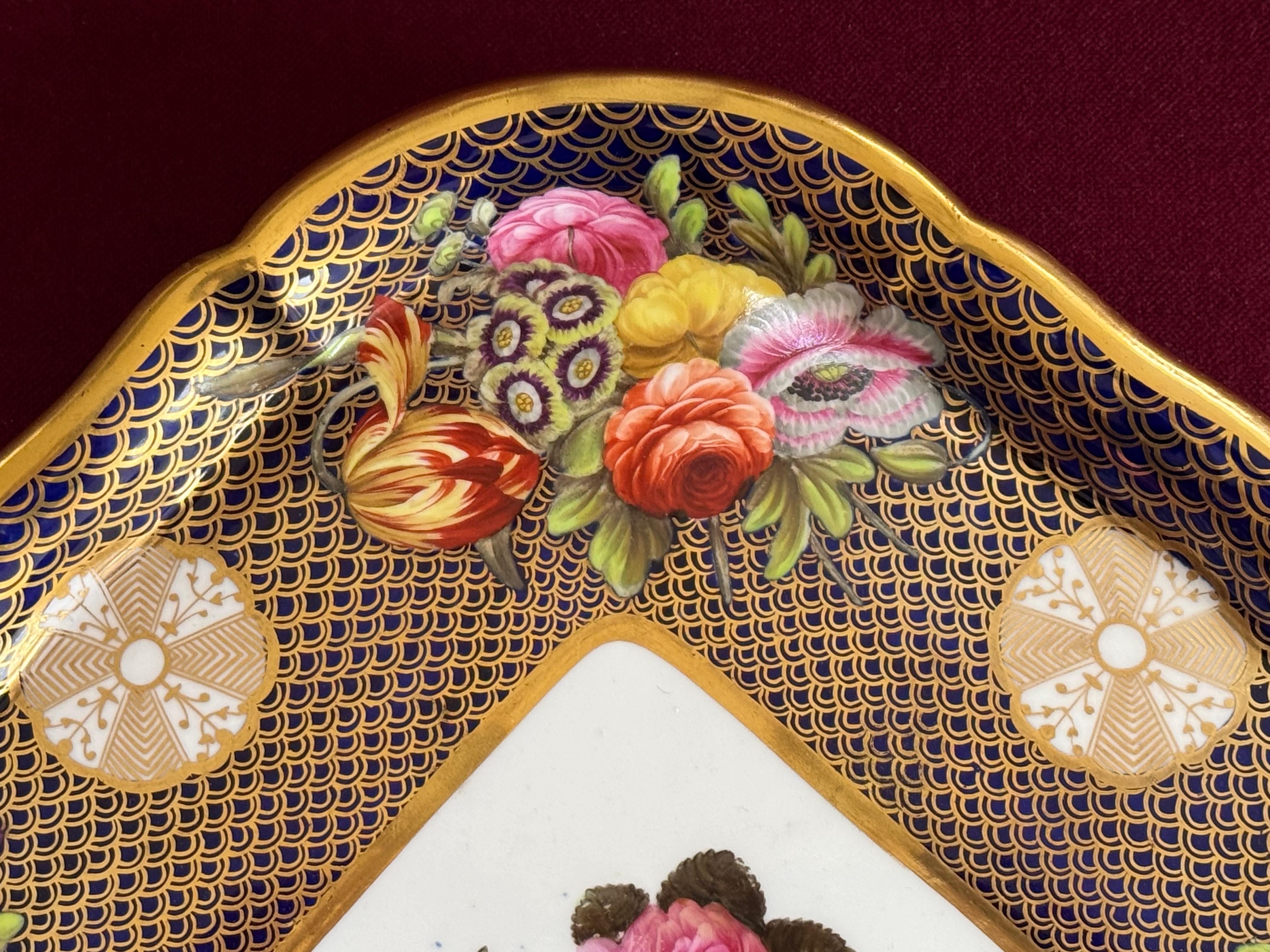 Bandeja grande y rara de porcelana Spode decorada con el modelo 1166 c.1820 Pintado a mano en venta