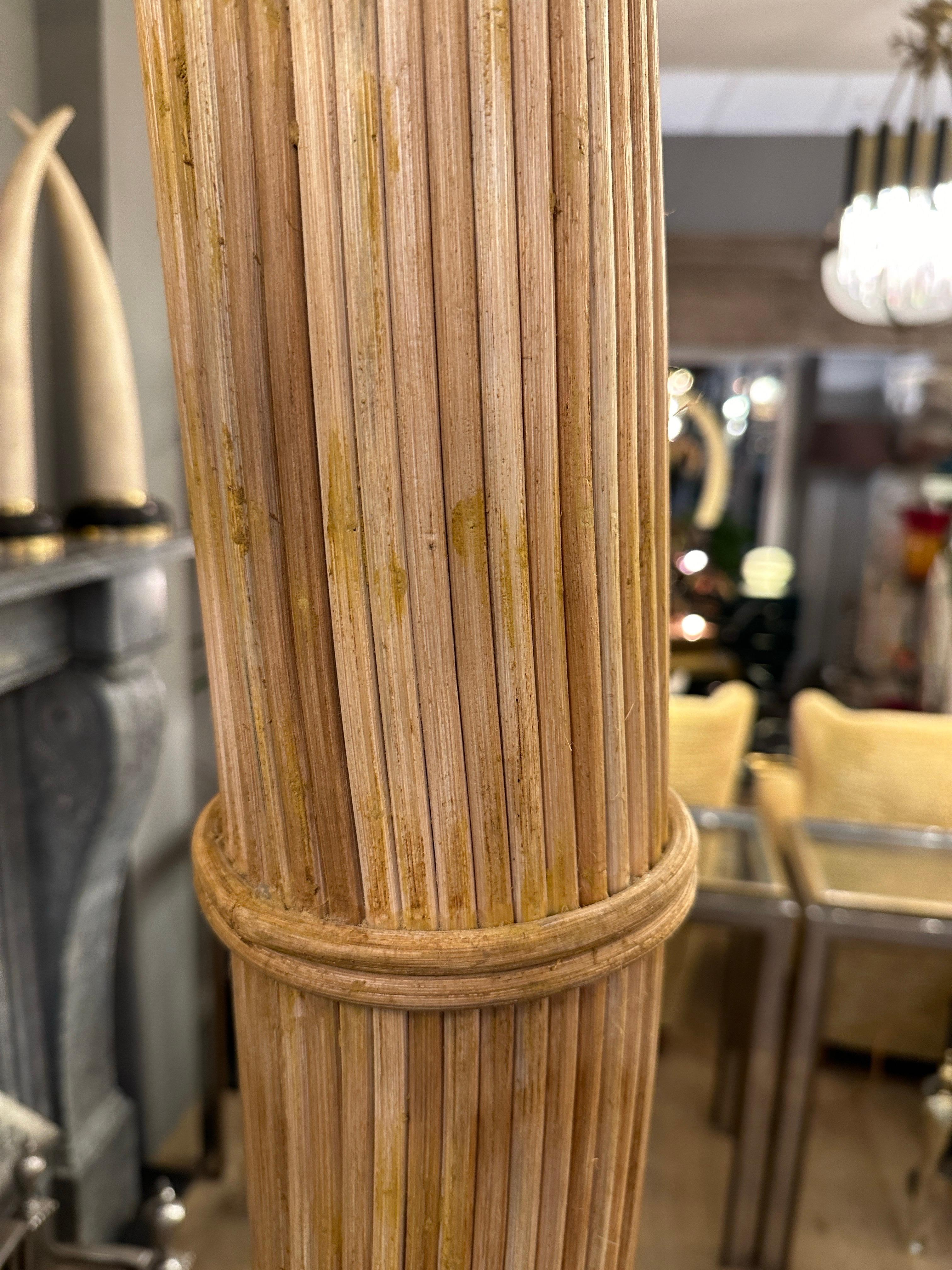 A Large Rattan Palm Tree Floor Lamp 4