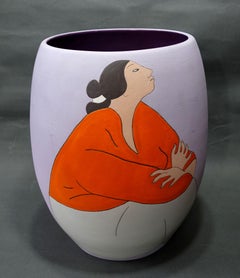 A Large RC Gorman LEA Original Signed Ceramic Vase