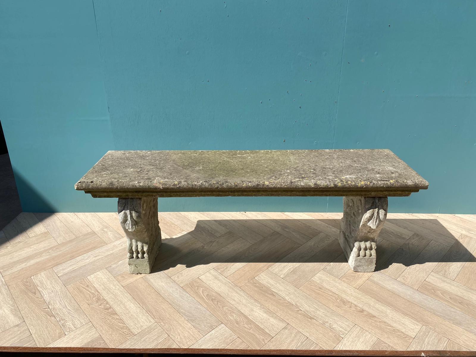 A reclaimed composition stone garden seat or bench.

Condition report

Good structural condition.

Style

Georgian, Neoclassical, Regency, Victorian

Period

19th-20th