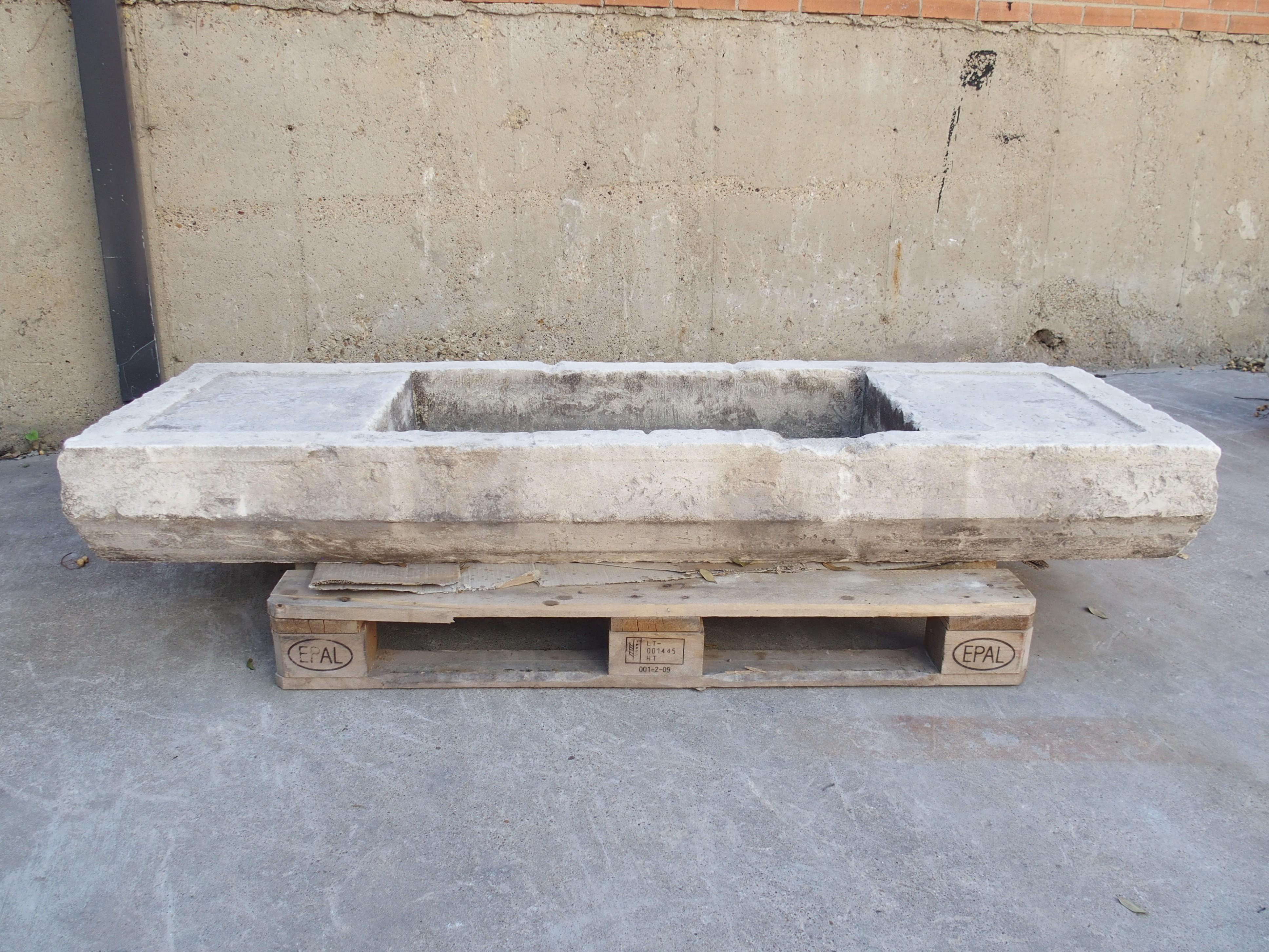 Italian A Large Reconstituted Limestone Farm Sink from Southern Italy, L-71.25 inches