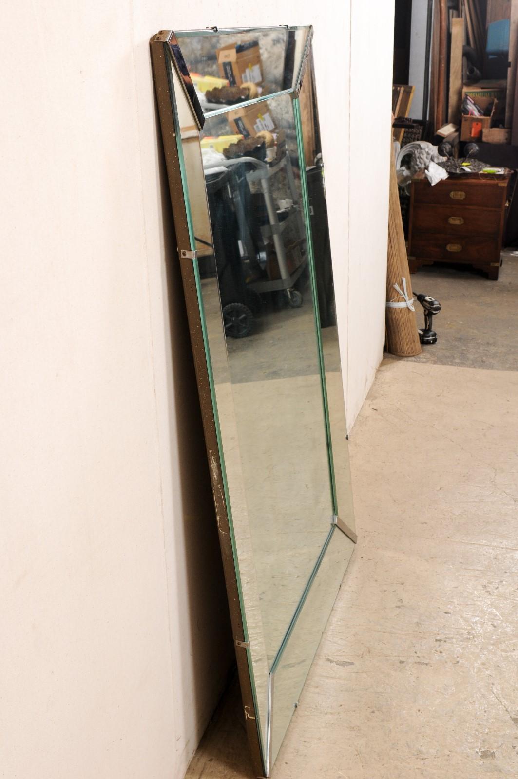 Large Rectangular-Shaped Wall Mirror W/Mirror Surround 'Stands Just Shy of 5' For Sale 3
