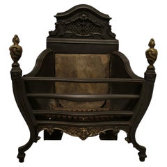 Grande grille de cheminée Regency   Le feu a un dos décoratif