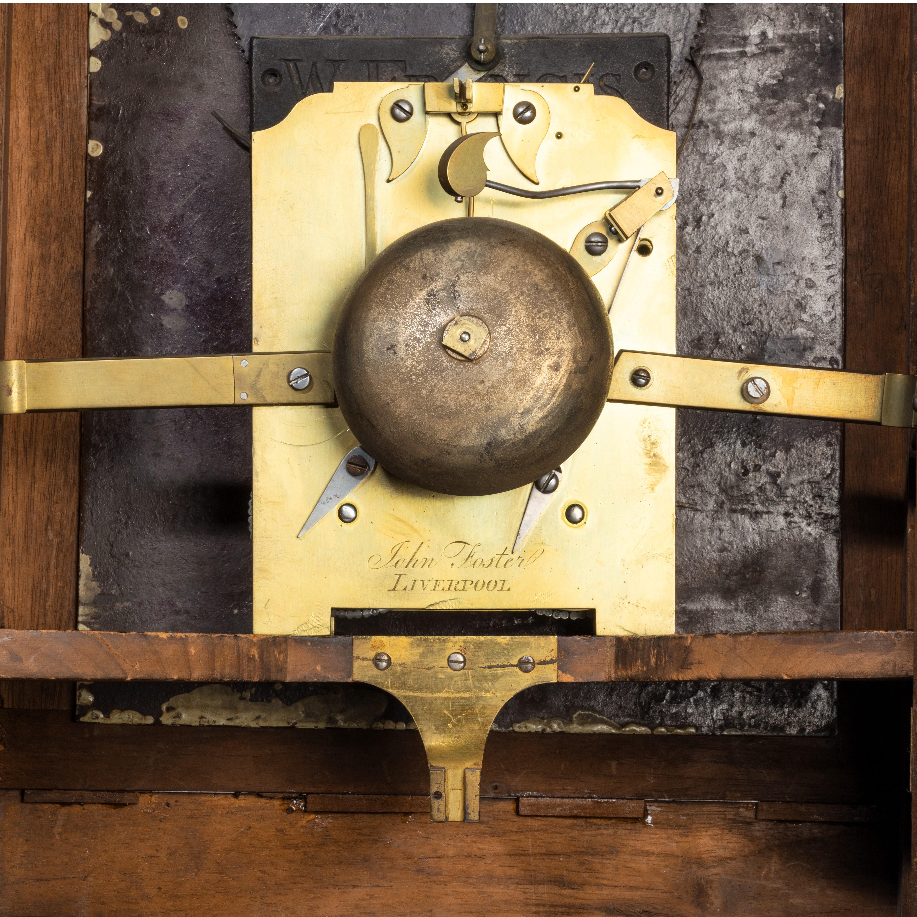 Large Regency Mahogany Brass Inlaid Bracket Clock by John Foster, circa 1820 4