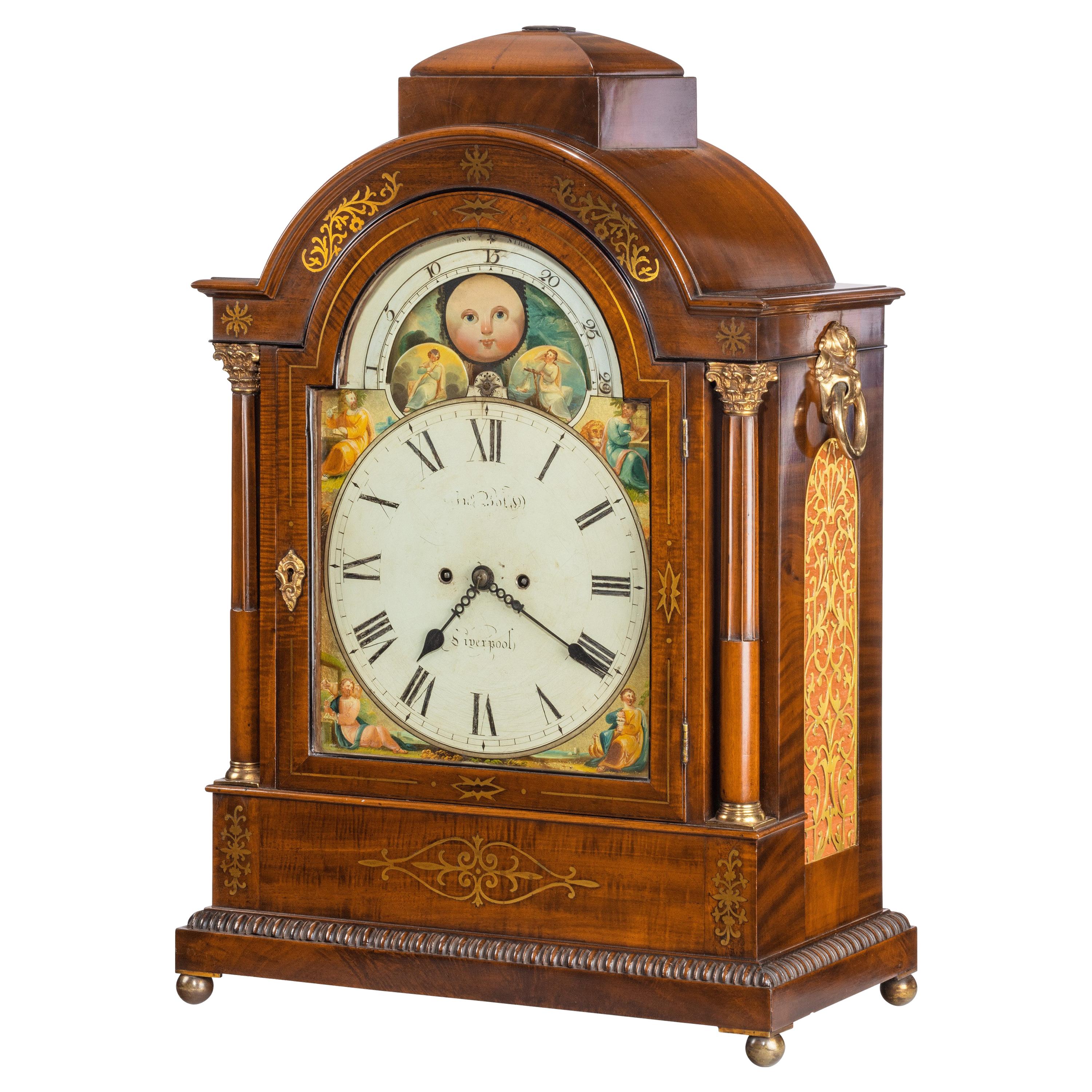 Large Regency Mahogany Brass Inlaid Bracket Clock by John Foster, circa 1820