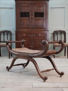 Large Regency Mahogany Window Seat